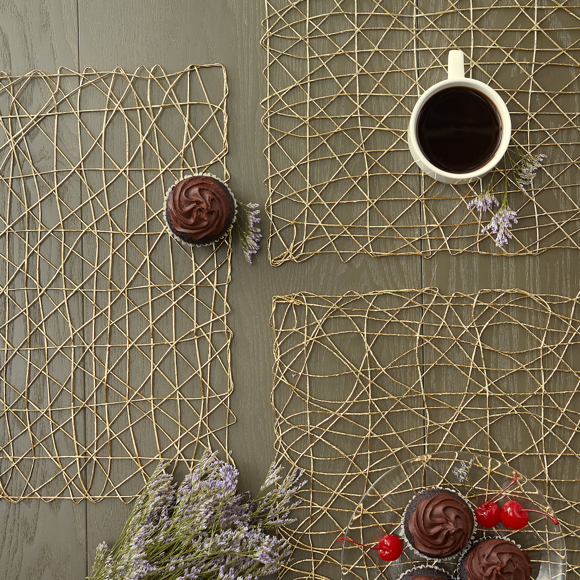 DII Woven Paper Square Placemat 6-Piece Set