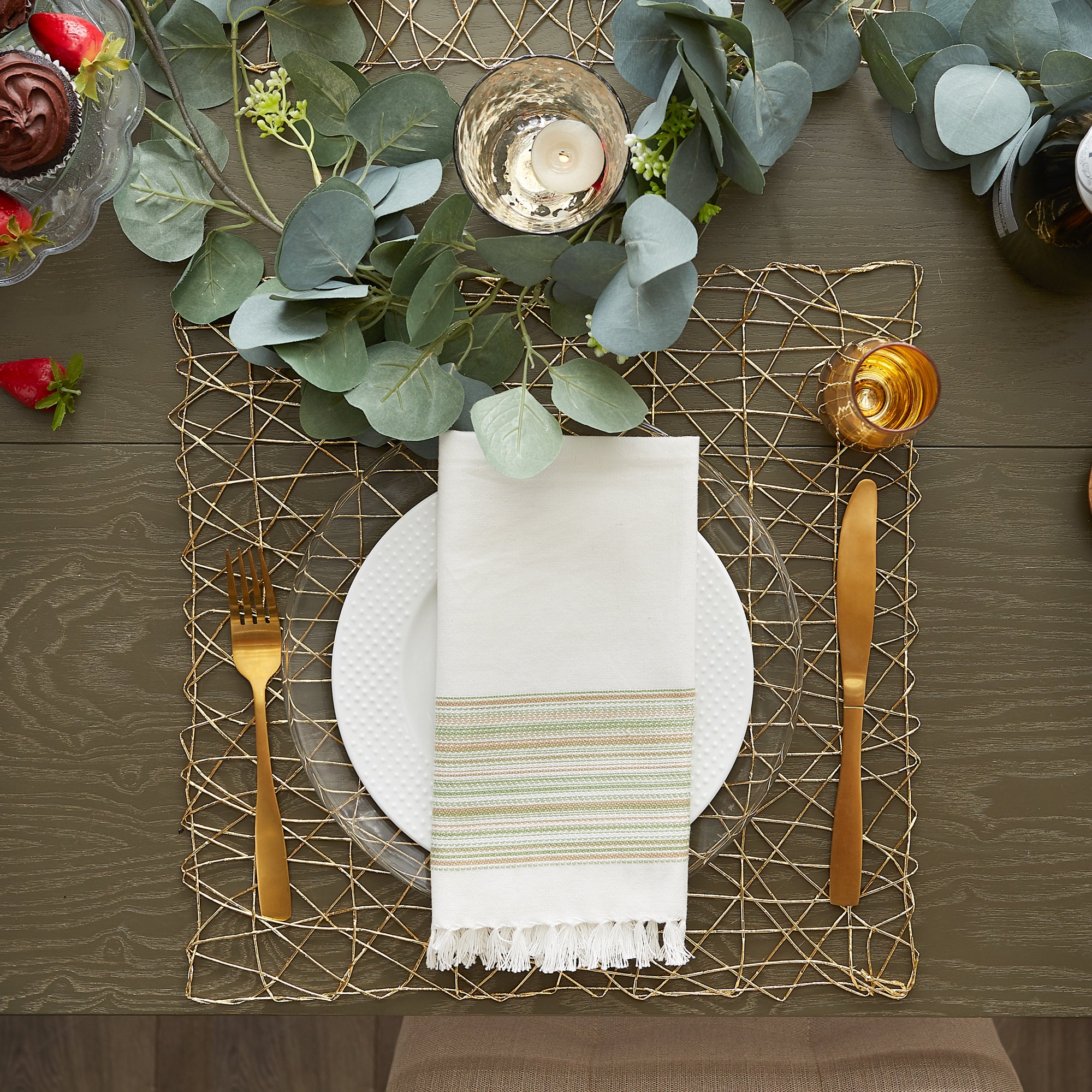 DII Woven Paper Square Placemat 6-Piece Set