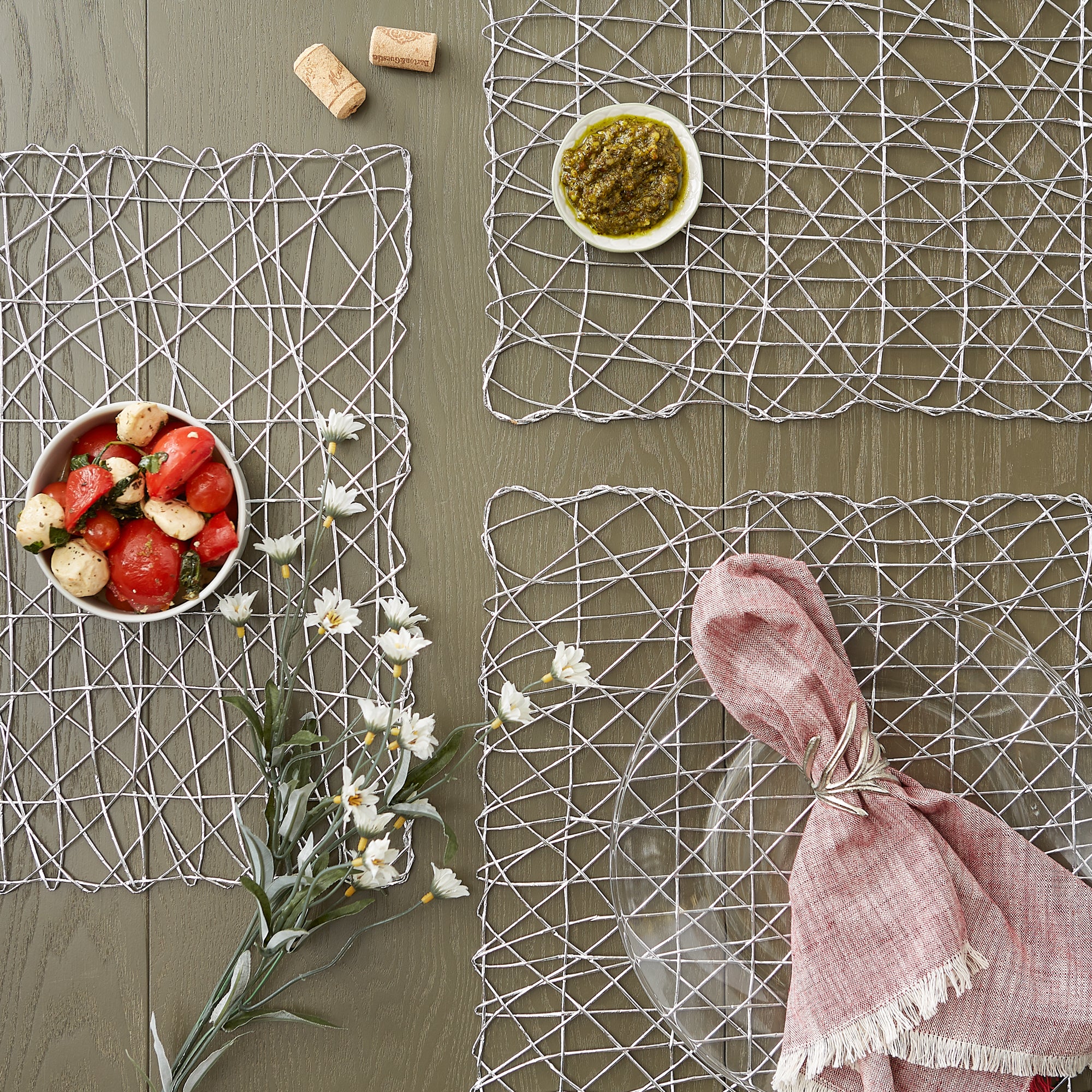DII Woven Paper Square Placemat 6-Piece Set