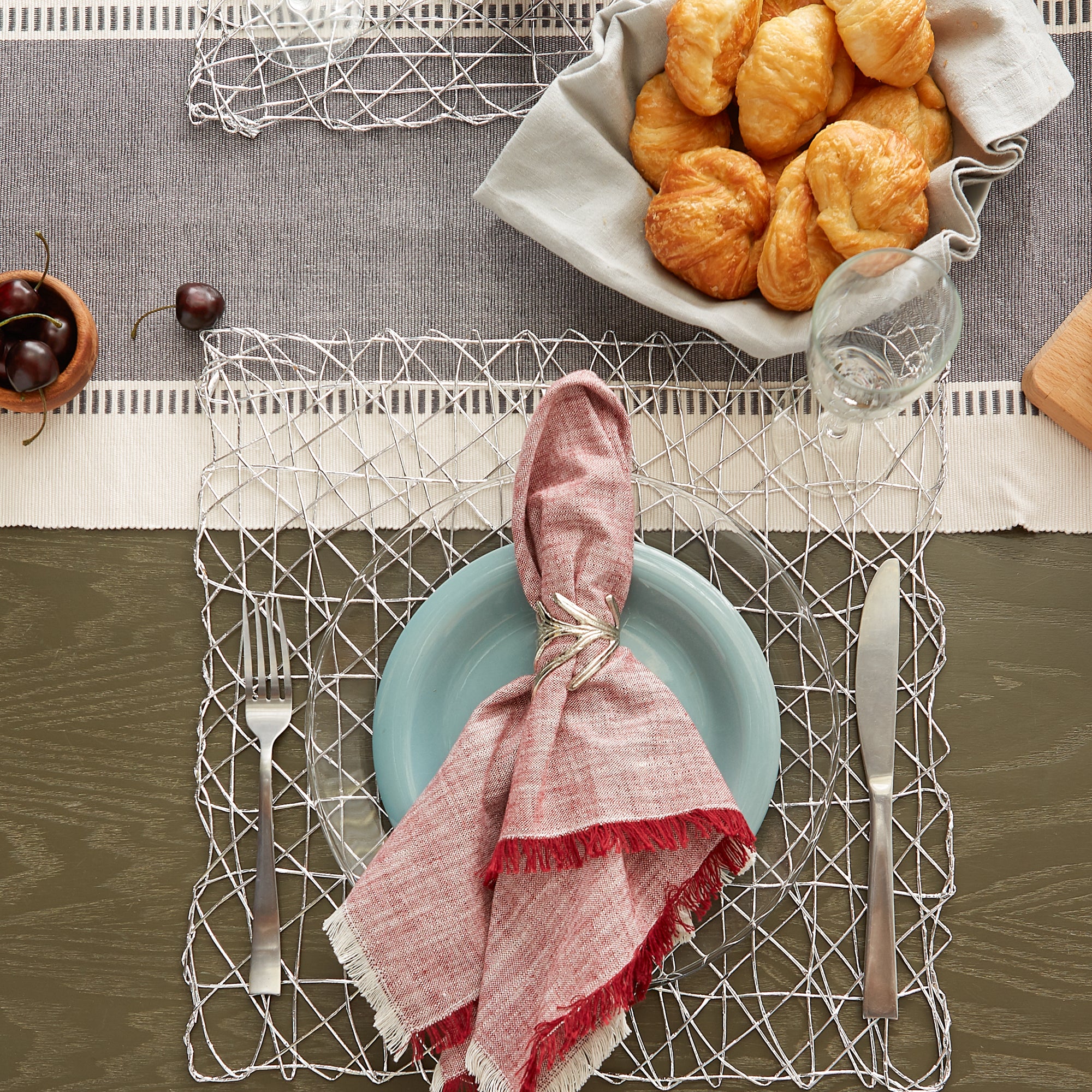 DII Woven Paper Square Placemat 6-Piece Set