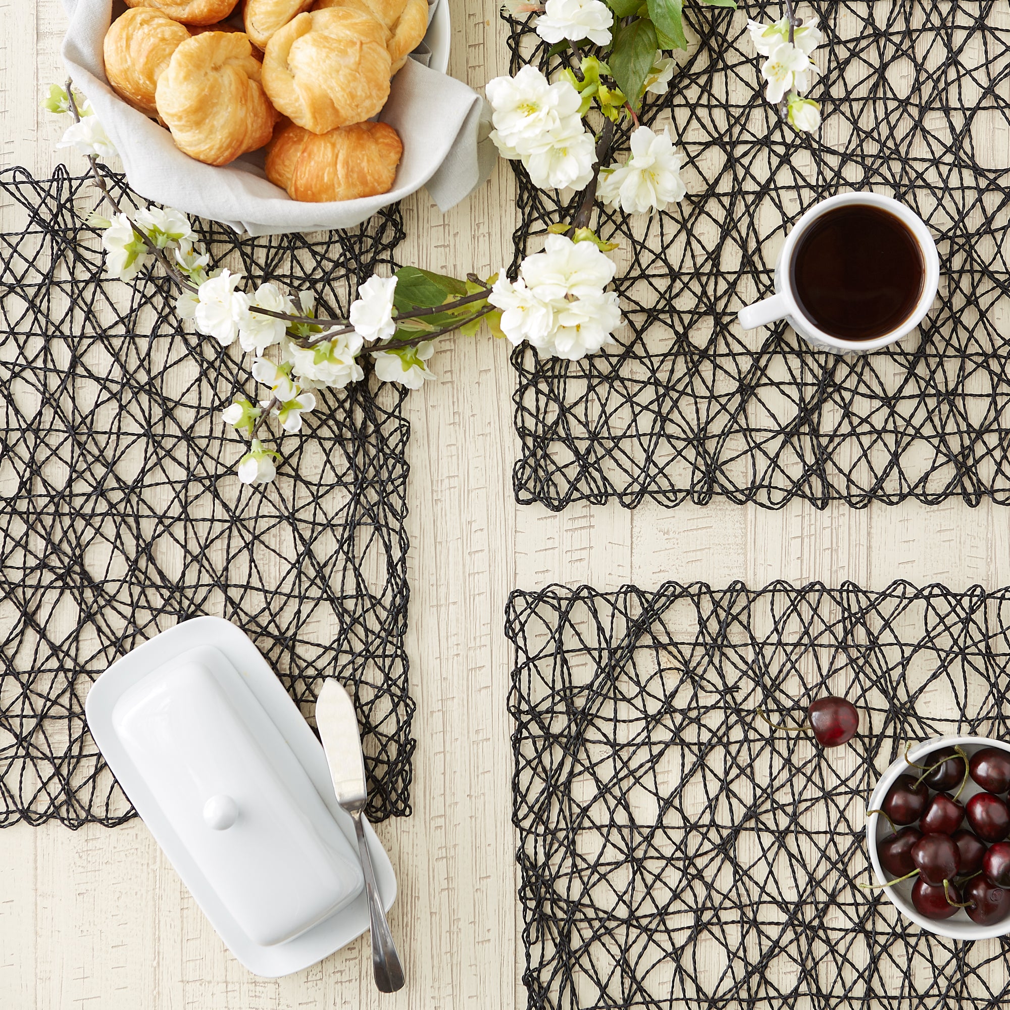 DII Woven Paper Square Placemat 6-Piece Set