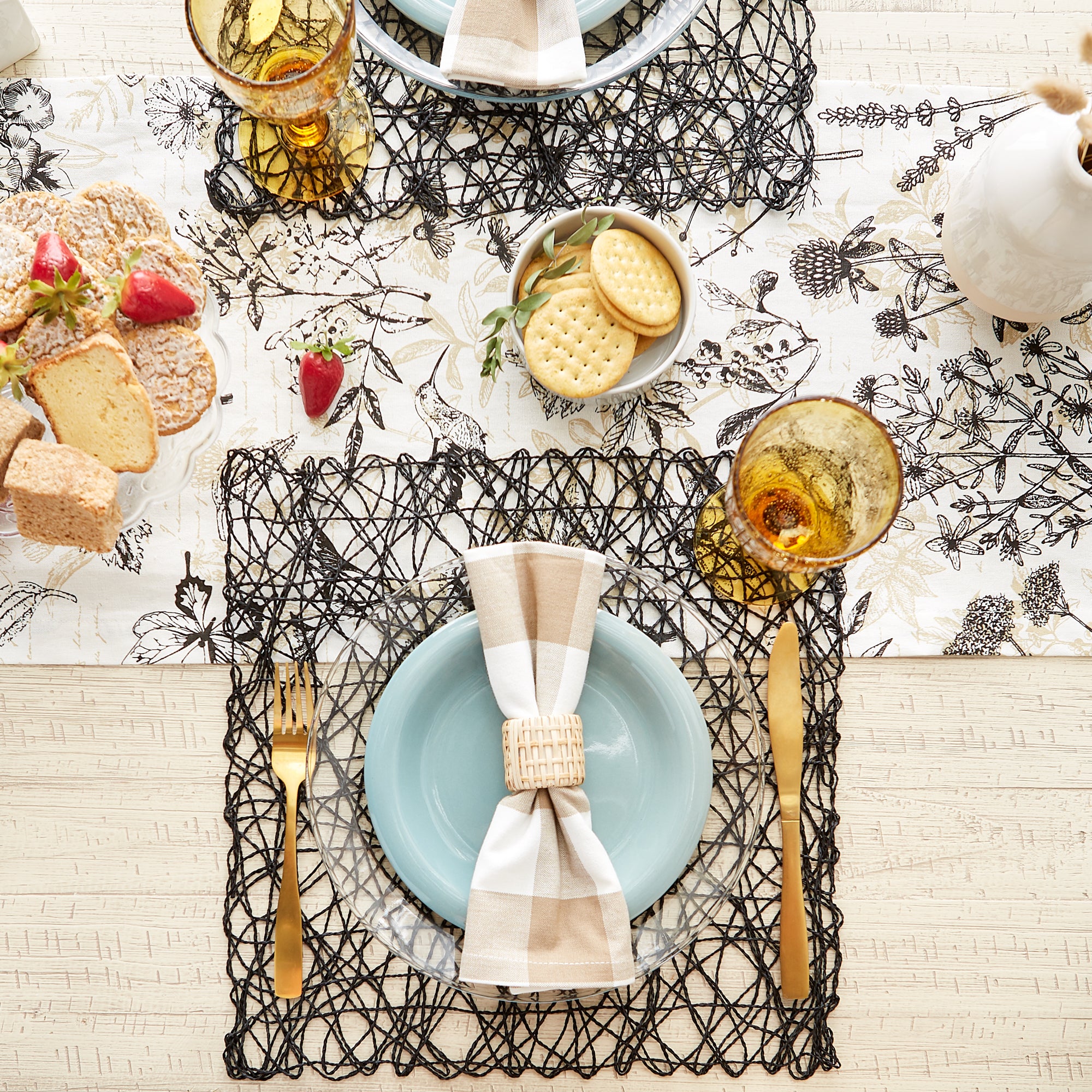 DII Woven Paper Square Placemat 6-Piece Set