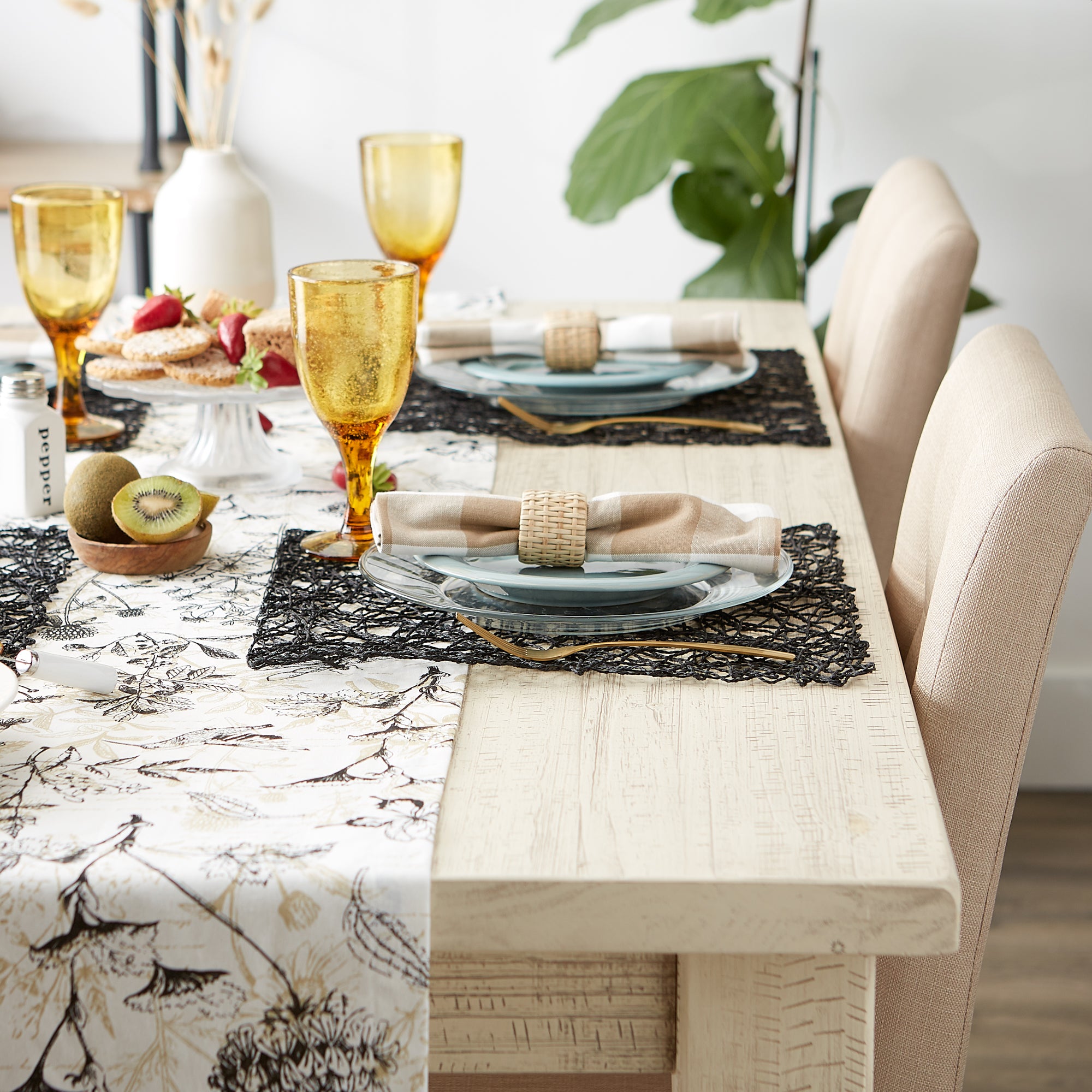 DII Woven Paper Square Placemat 6-Piece Set
