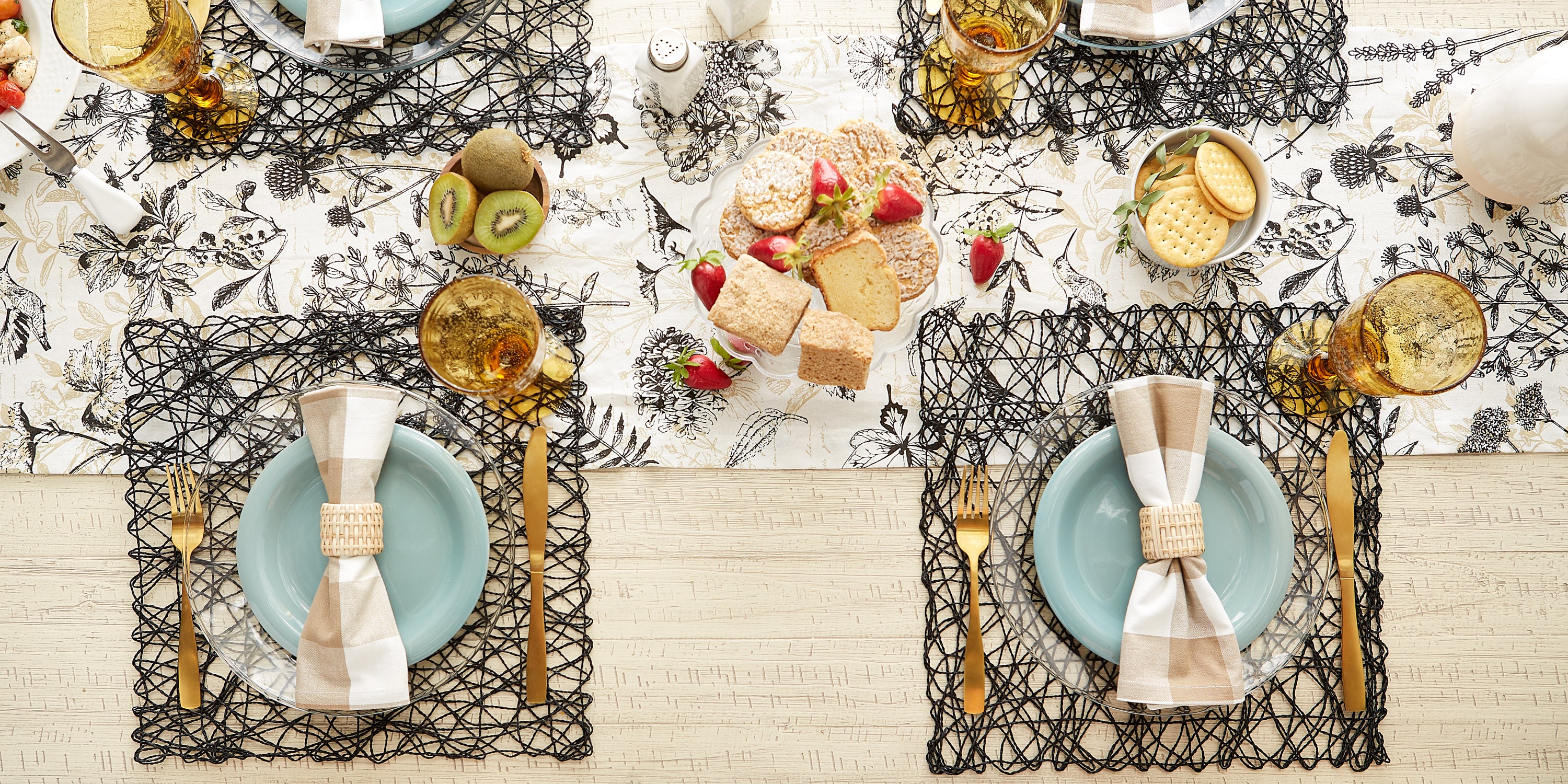 DII Woven Paper Square Placemat 6-Piece Set