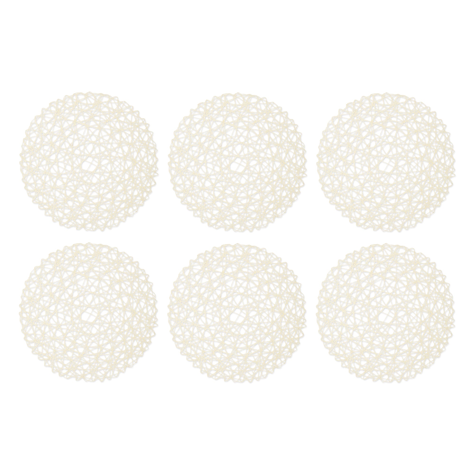DII Woven Paper Round Placemat 6-Piece Set