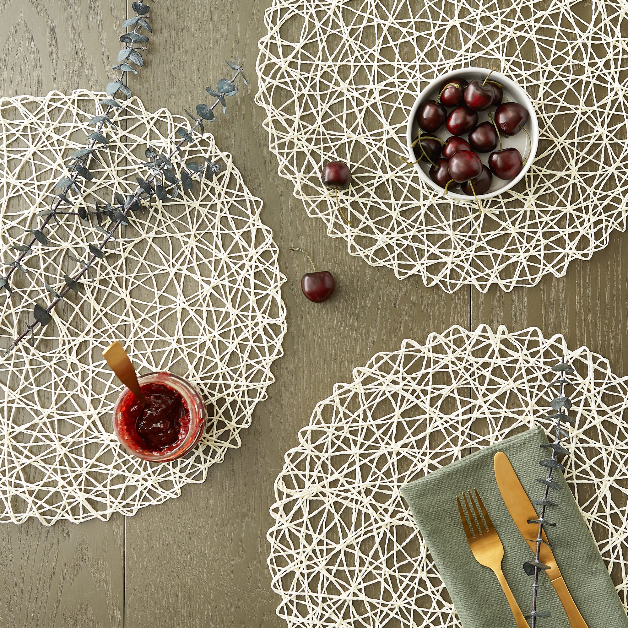 DII Woven Paper Round Placemat 6-Piece Set