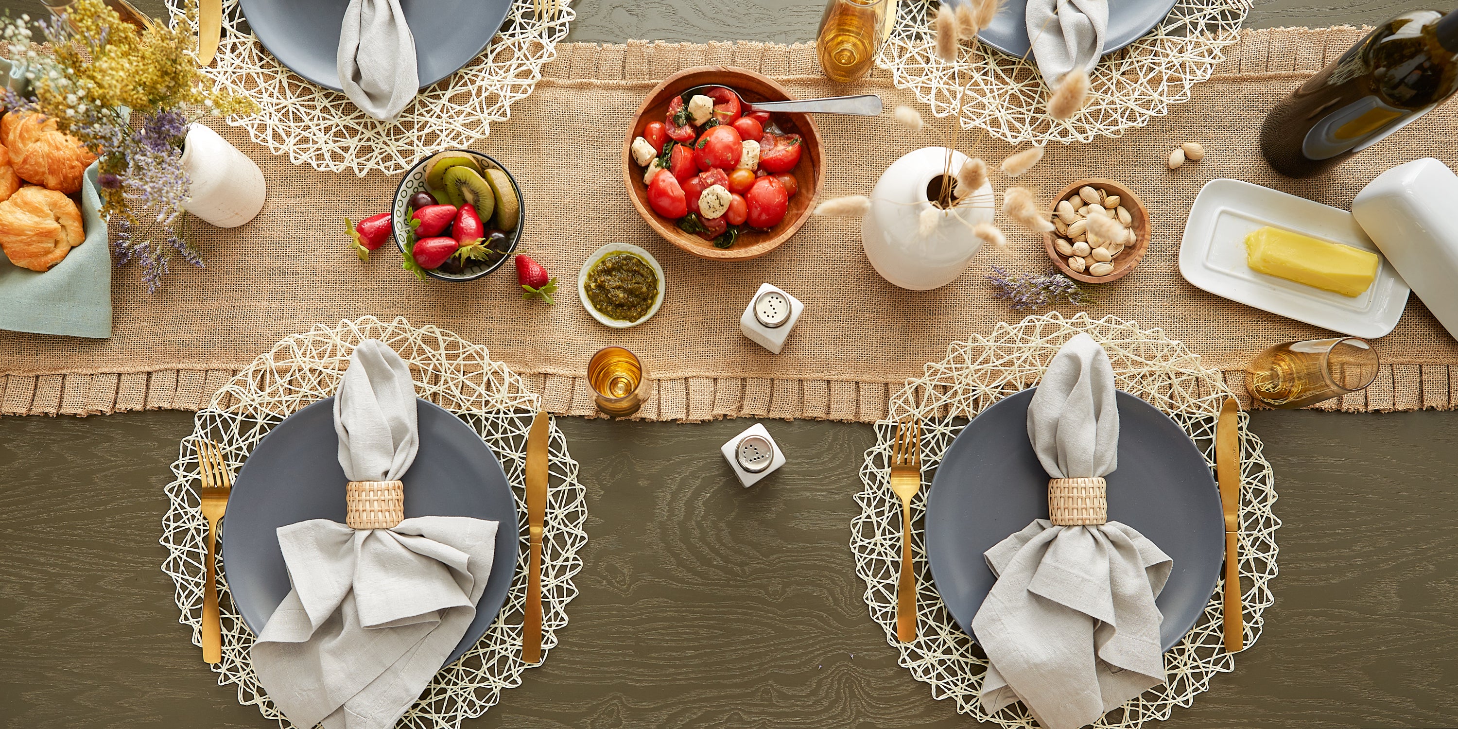 DII Woven Paper Round Placemat 6-Piece Set