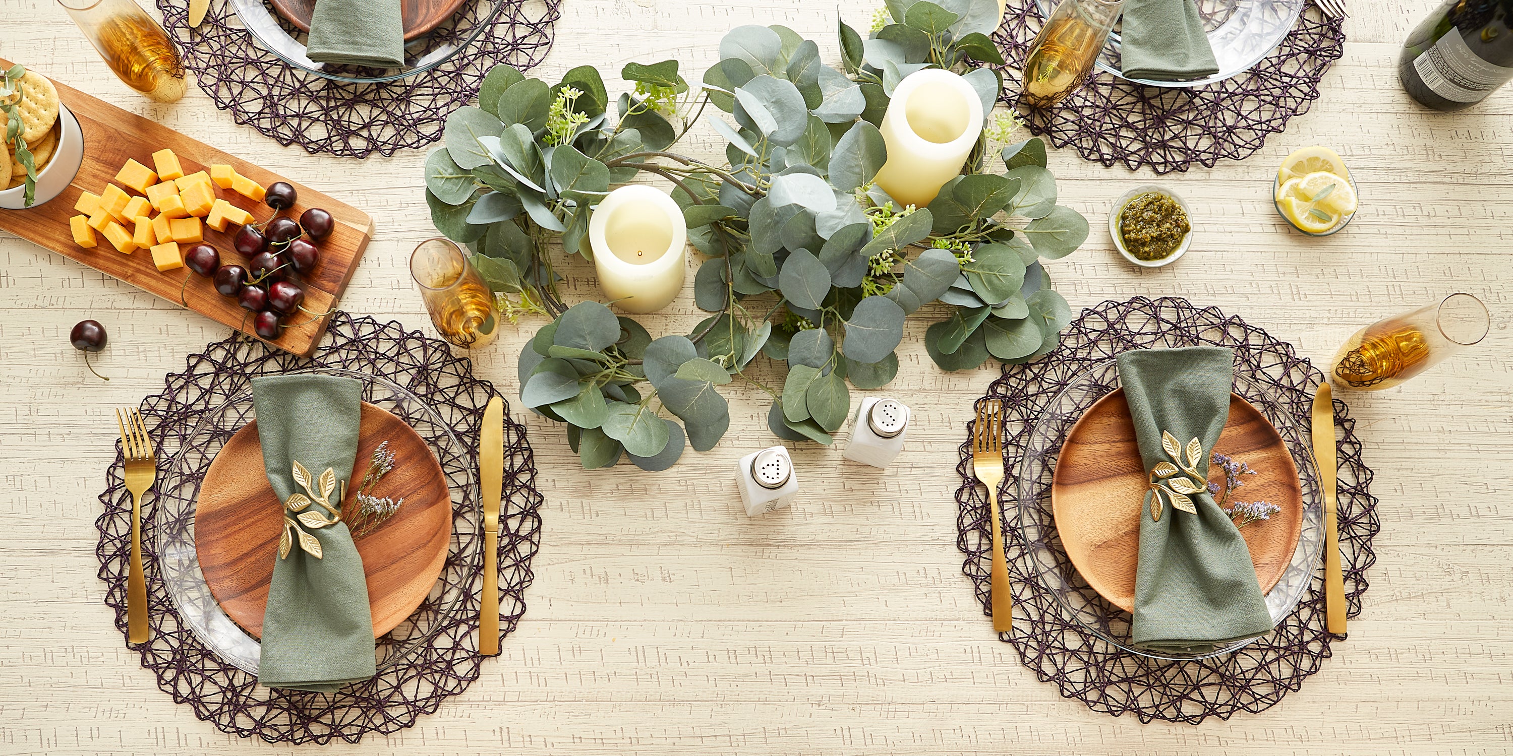 DII Woven Paper Round Placemat 6-Piece Set