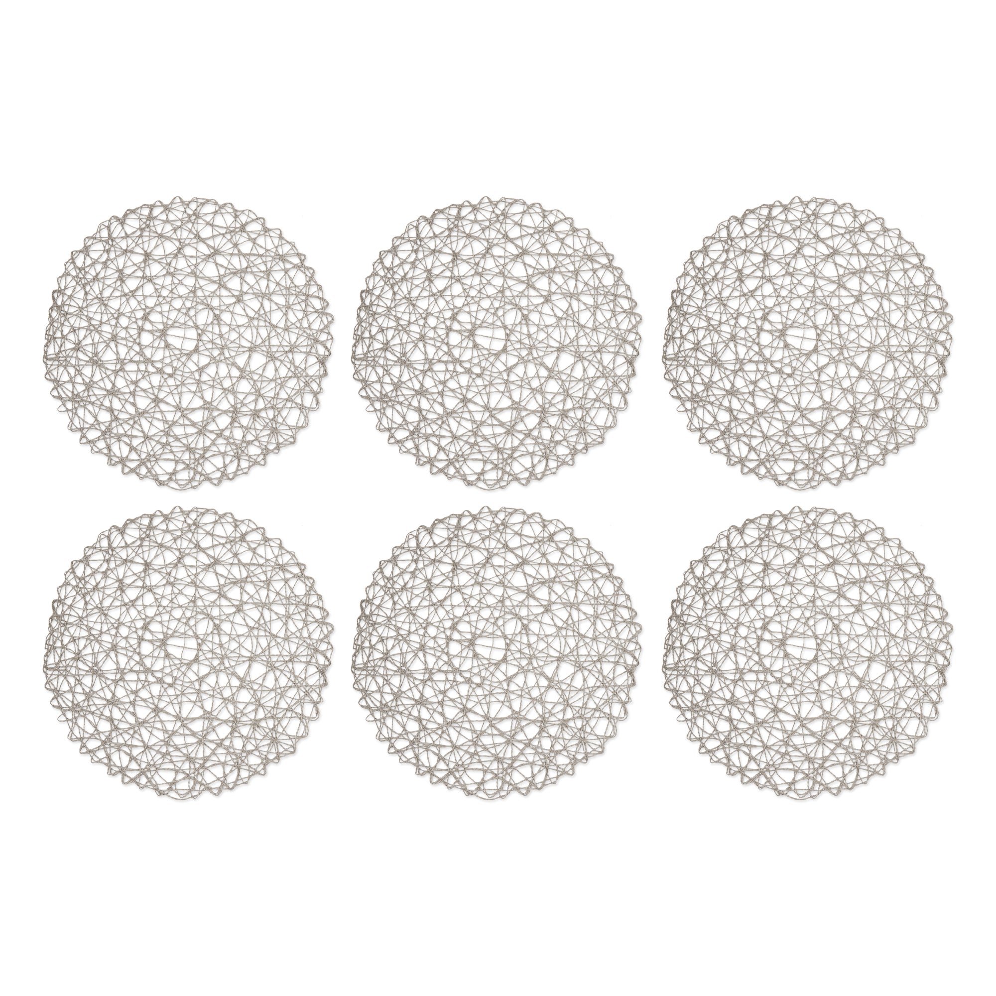 DII Woven Paper Round Placemat 6-Piece Set