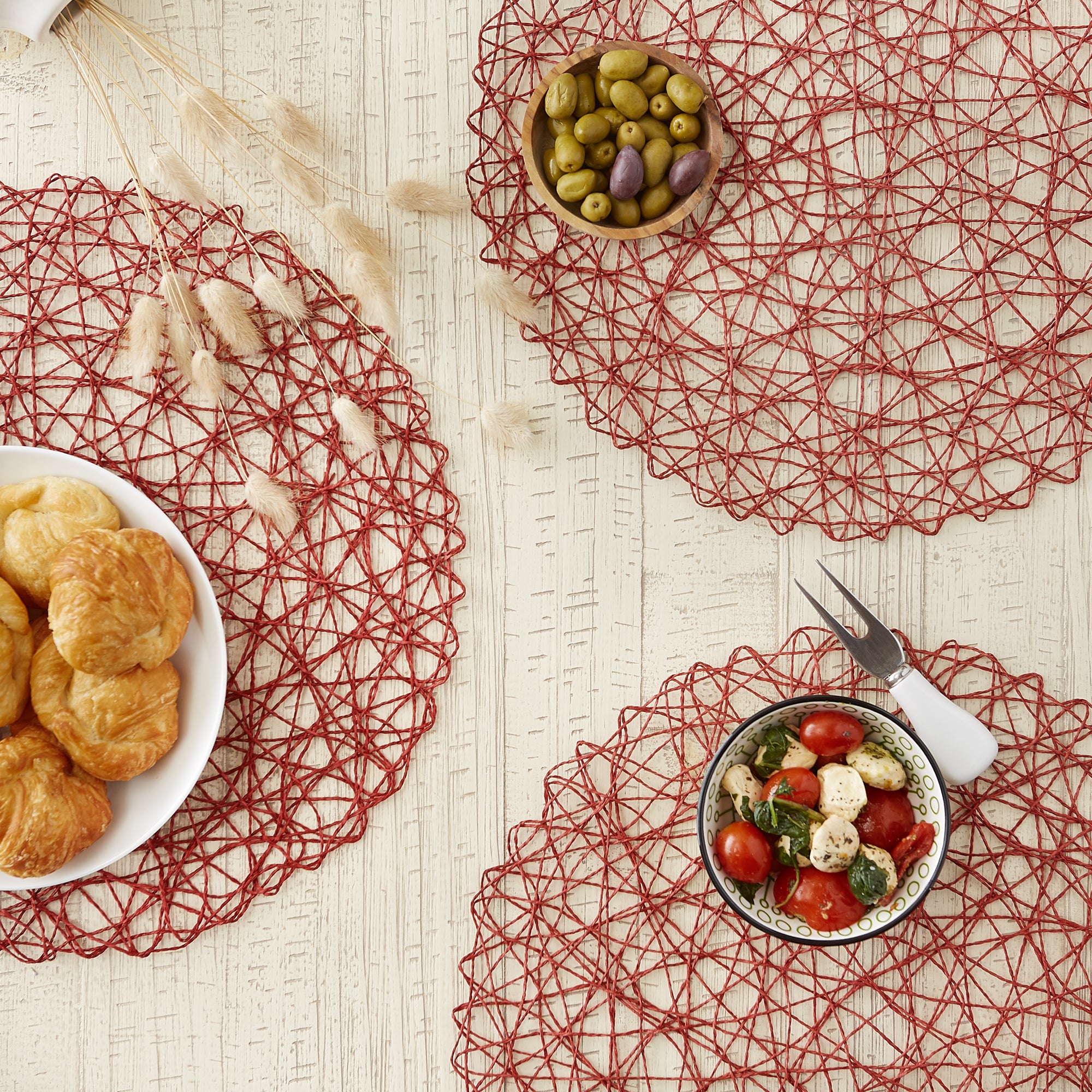 DII Woven Paper Round Placemat 6-Piece Set