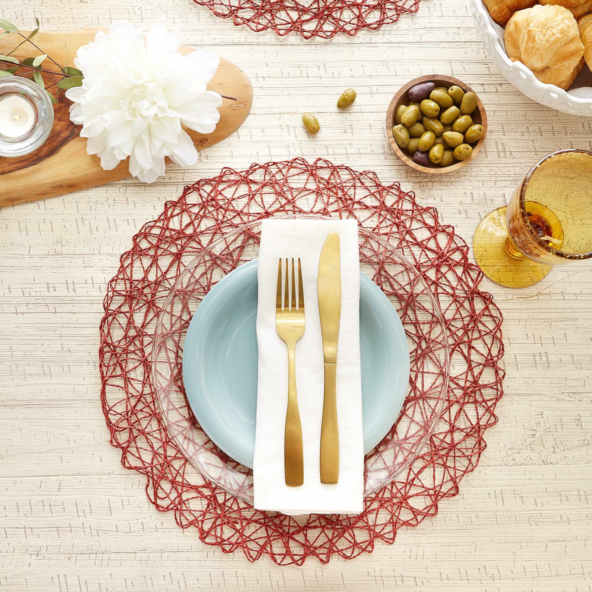 DII Woven Paper Round Placemat 6-Piece Set