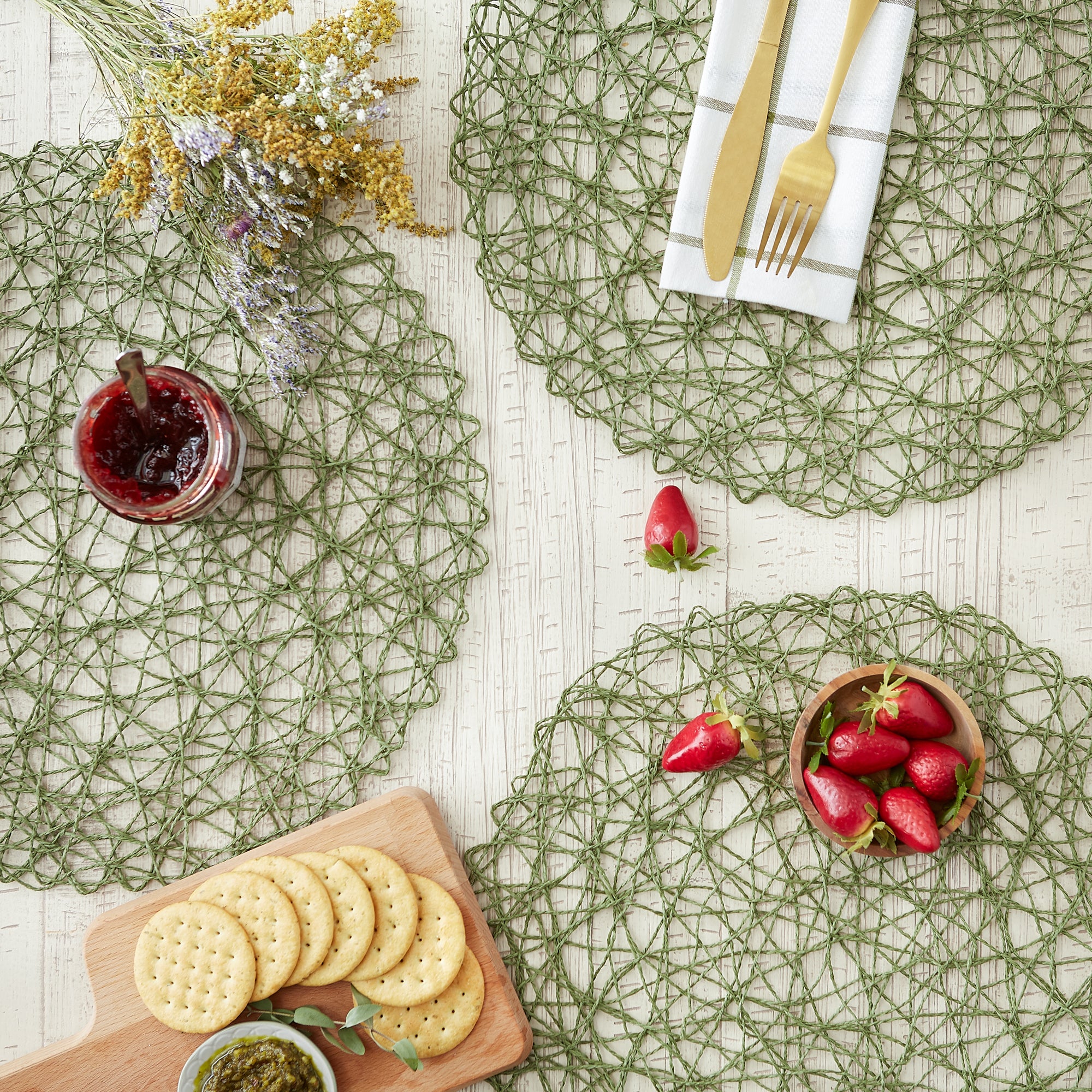 DII Woven Paper Round Placemat 6-Piece Set