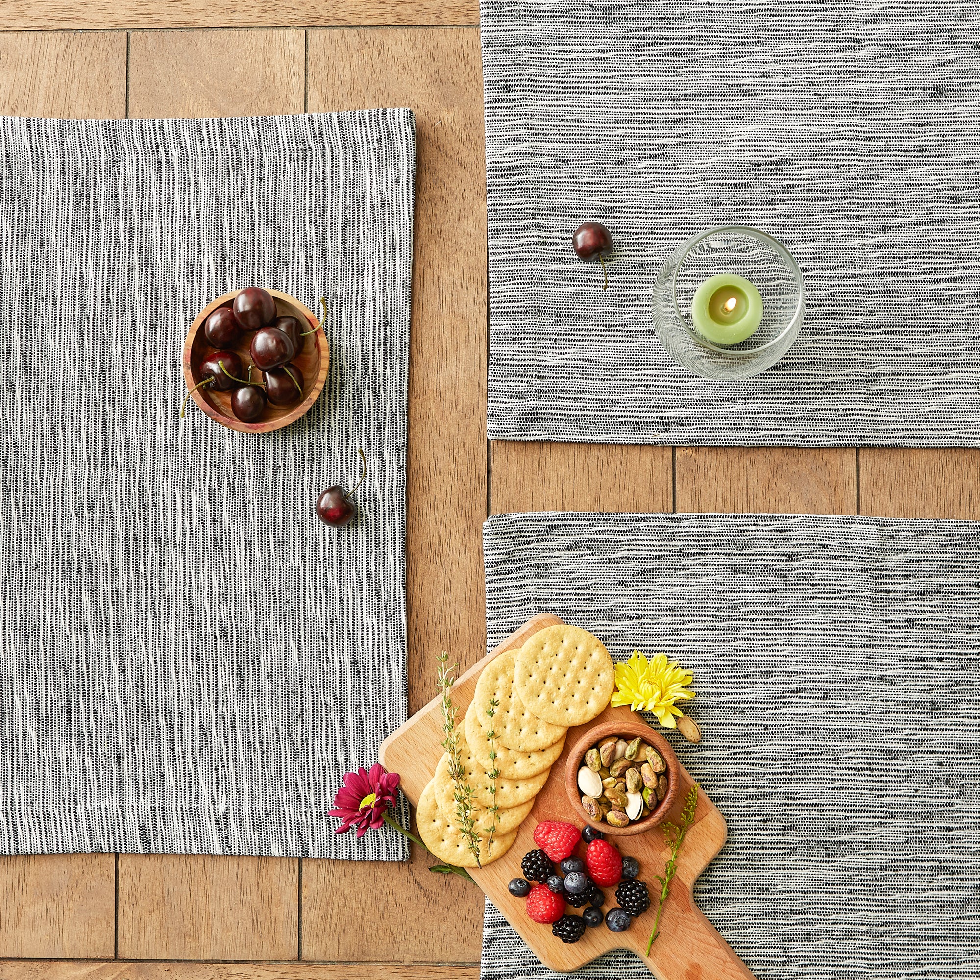 DII Recycled Cotton Slubby Rib Placemat 6-Piece Set
