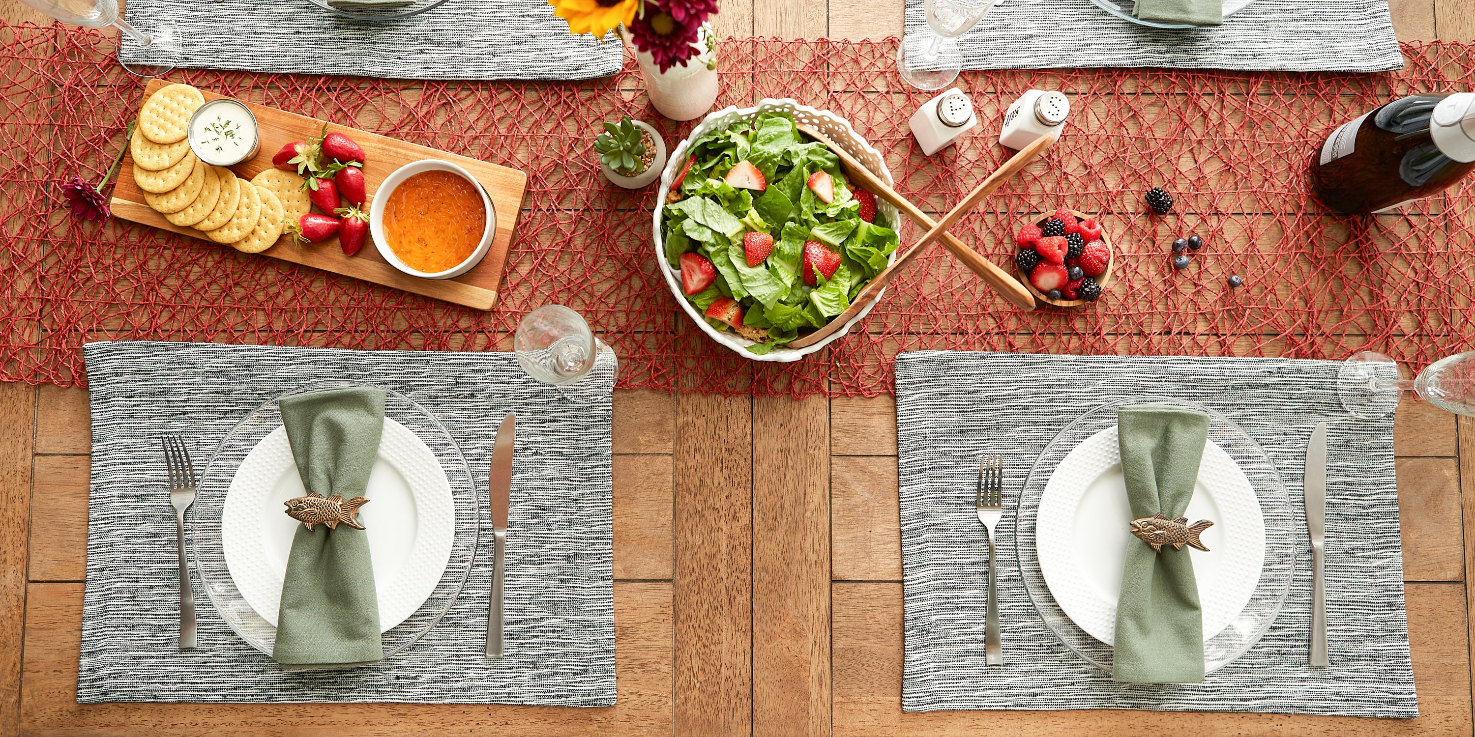 DII Recycled Cotton Slubby Rib Placemat 6-Piece Set
