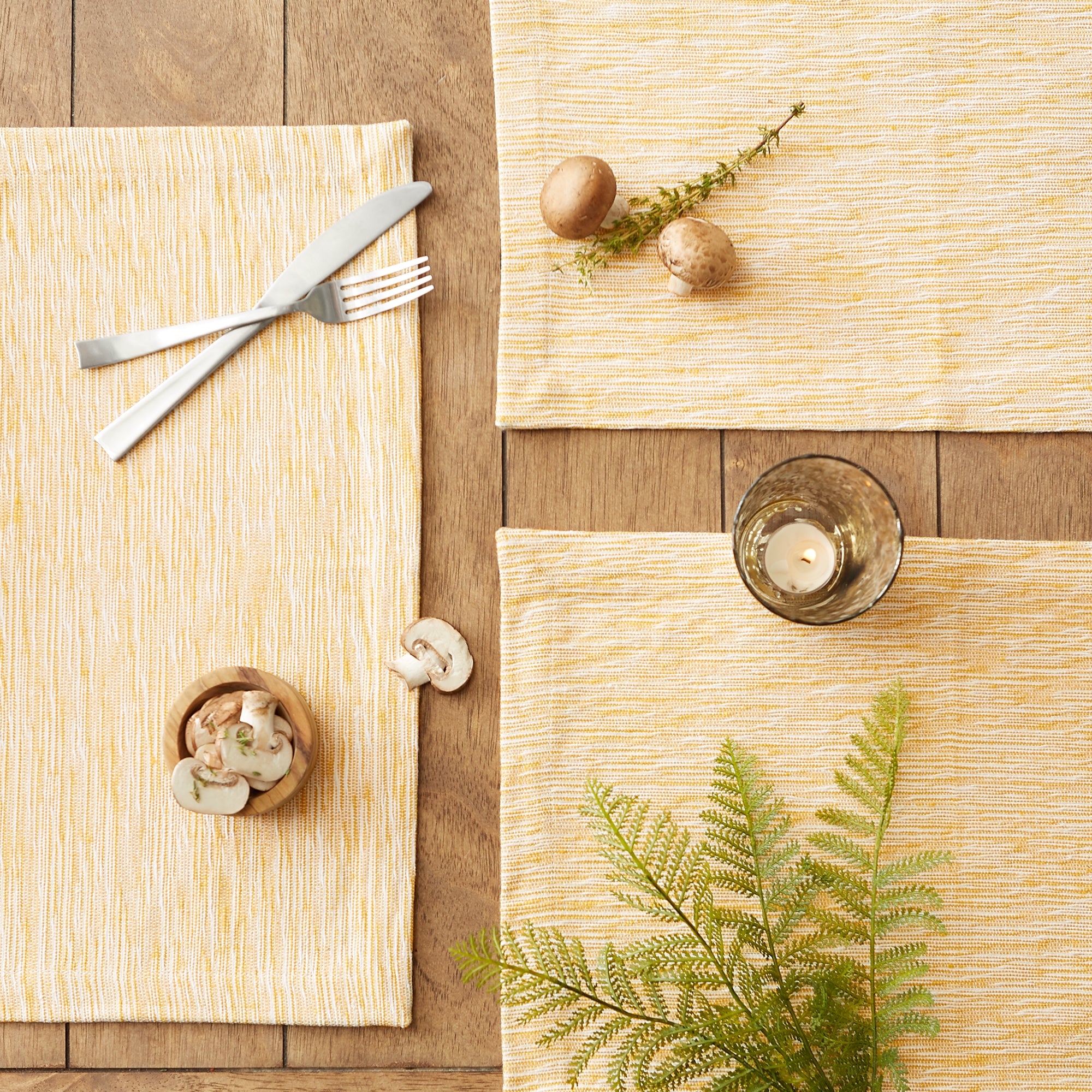 DII Recycled Cotton Slubby Rib Placemat 6-Piece Set