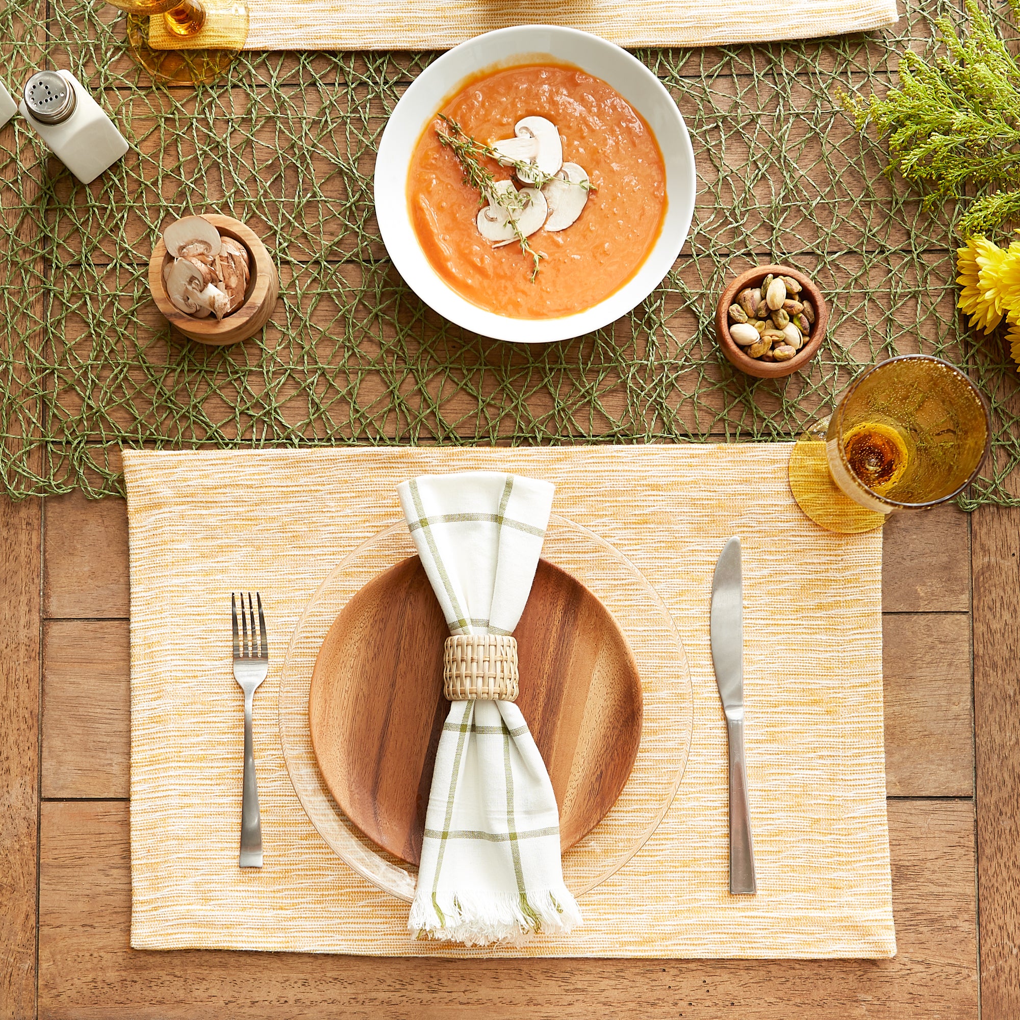 DII Recycled Cotton Slubby Rib Placemat 6-Piece Set