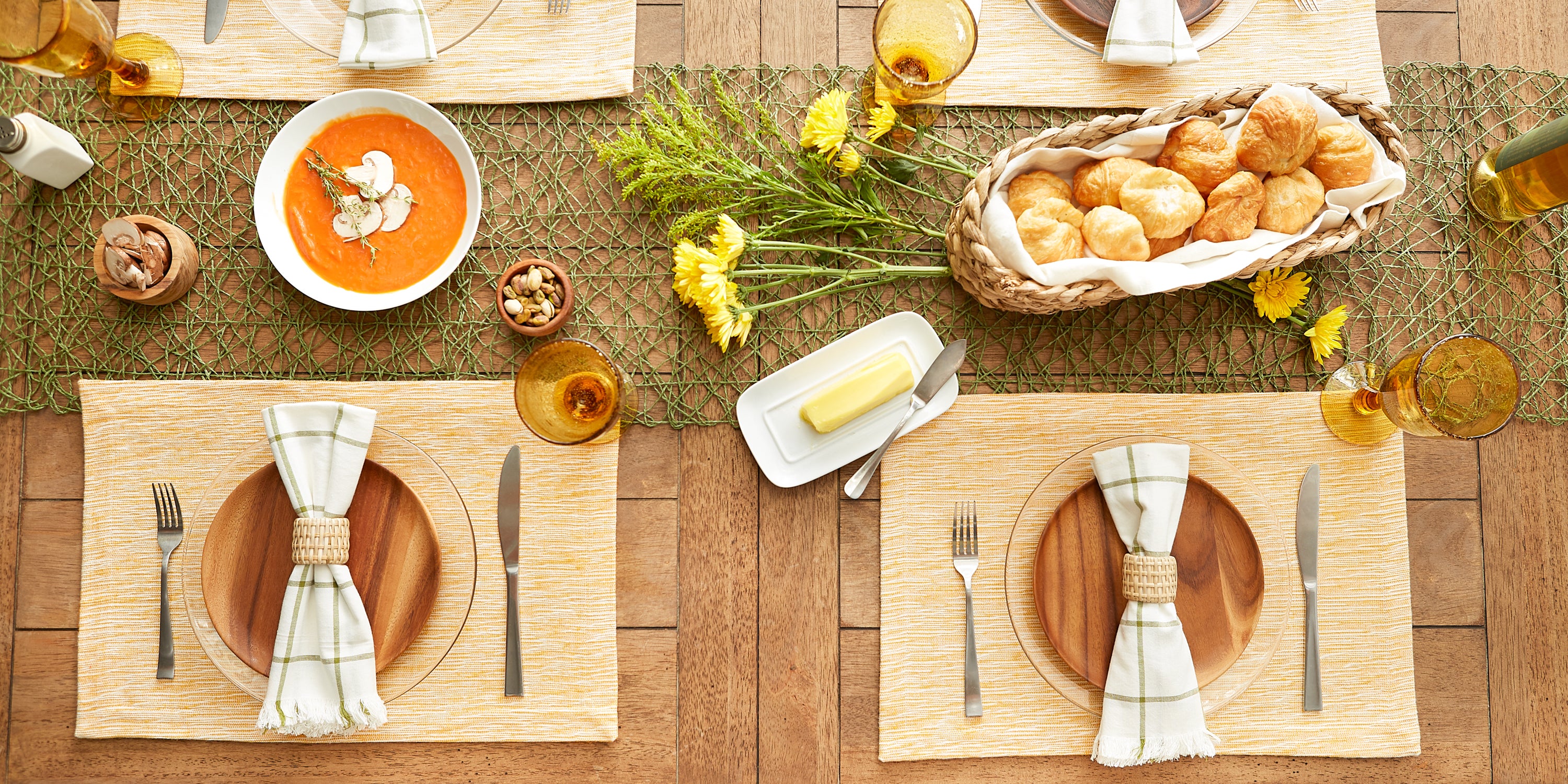 DII Recycled Cotton Slubby Rib Placemat 6-Piece Set