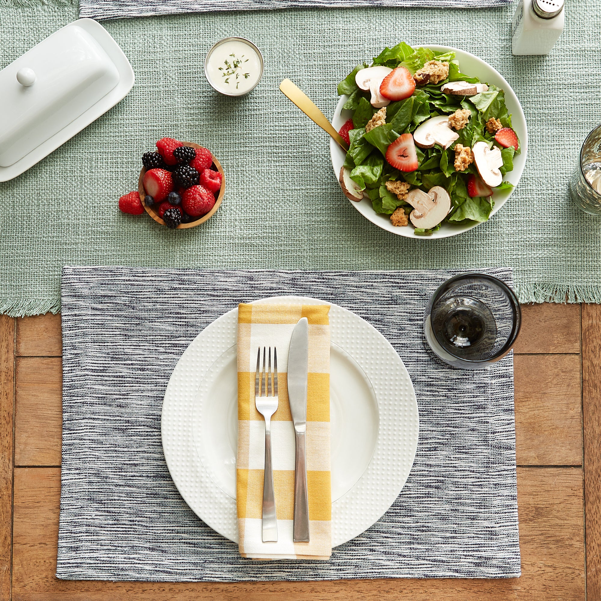 DII Recycled Cotton Slubby Rib Placemat 6-Piece Set