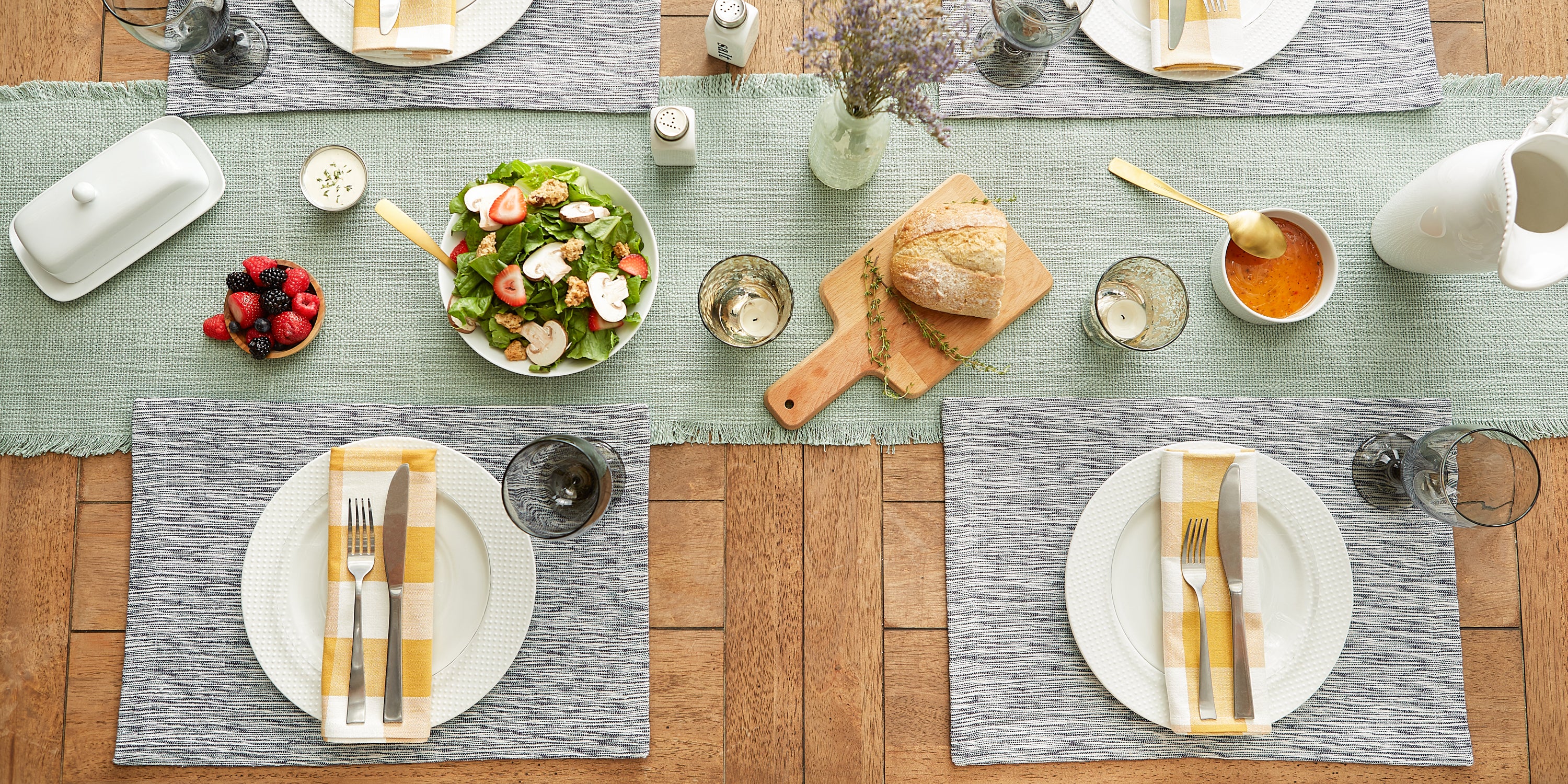 DII Recycled Cotton Slubby Rib Placemat 6-Piece Set