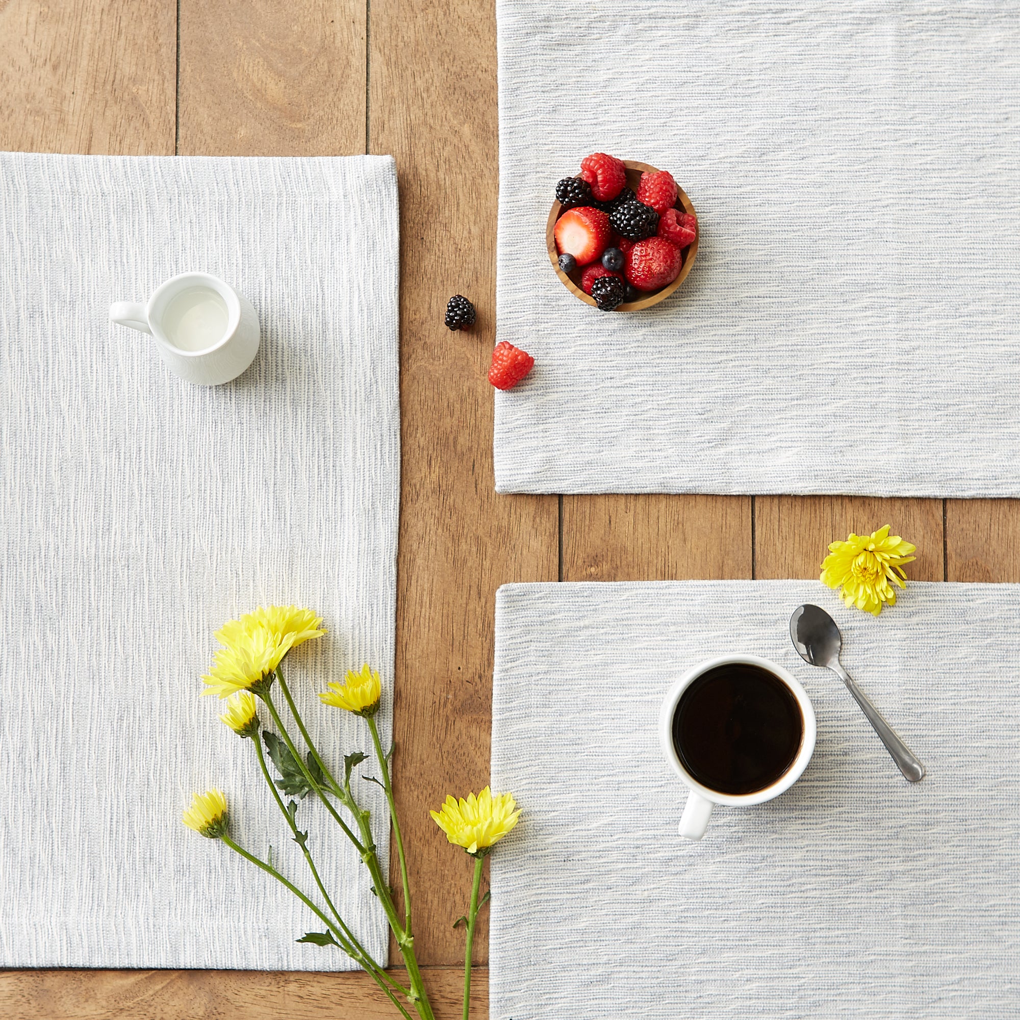 DII Recycled Cotton Slubby Rib Placemat 6-Piece Set