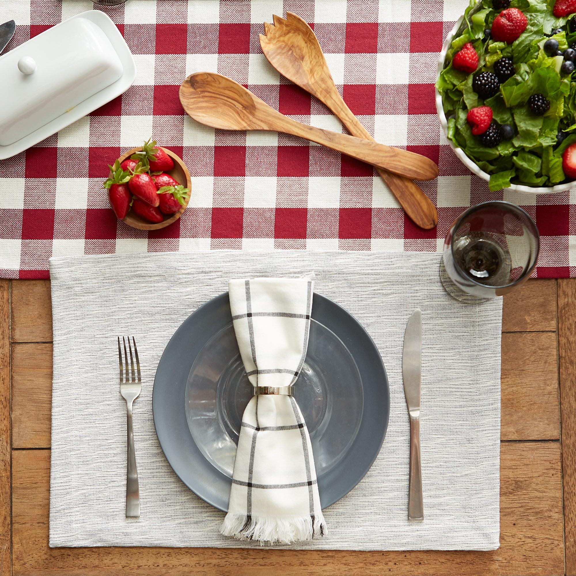 DII Recycled Cotton Slubby Rib Placemat 6-Piece Set