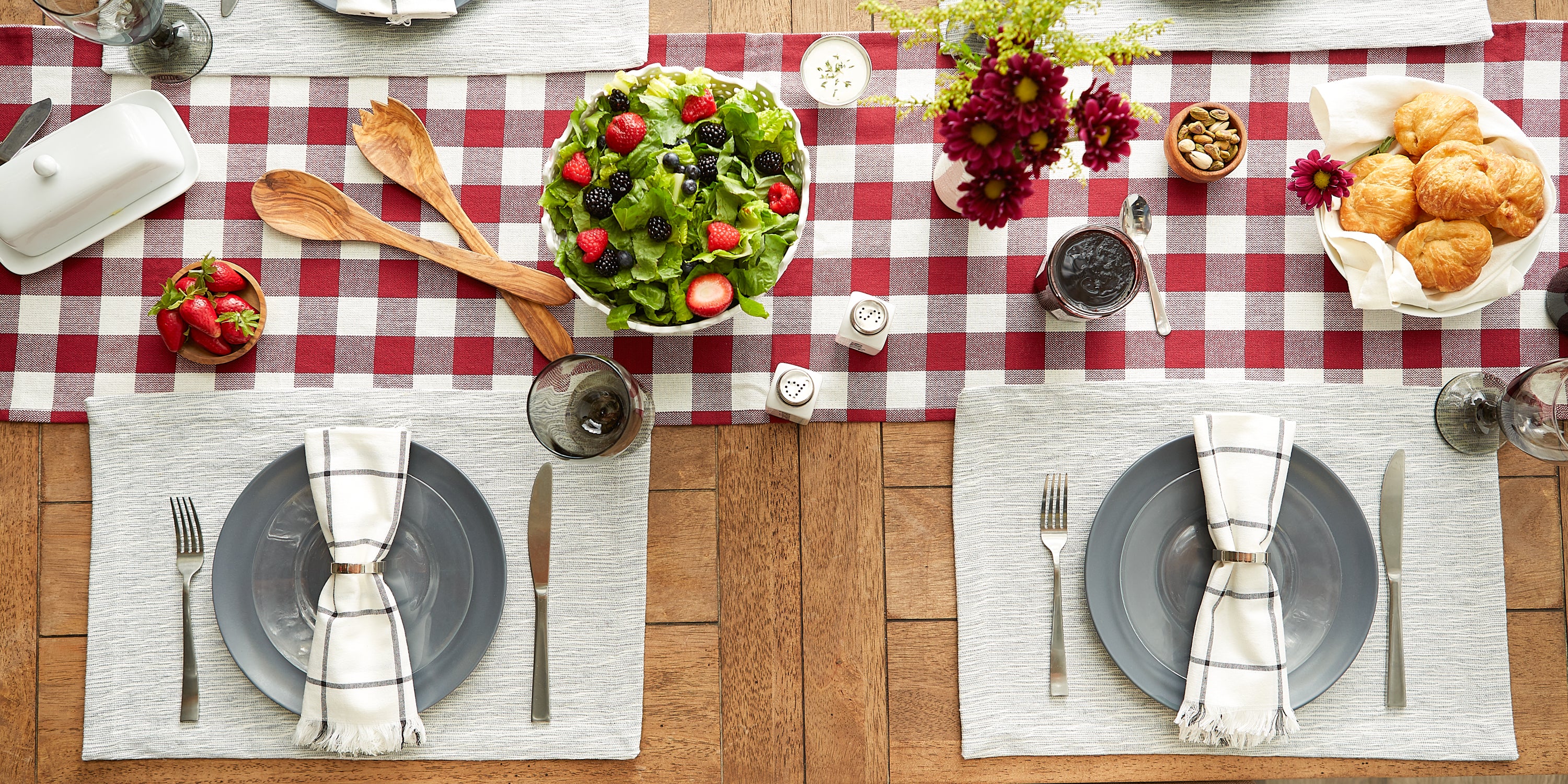 DII Recycled Cotton Slubby Rib Placemat 6-Piece Set