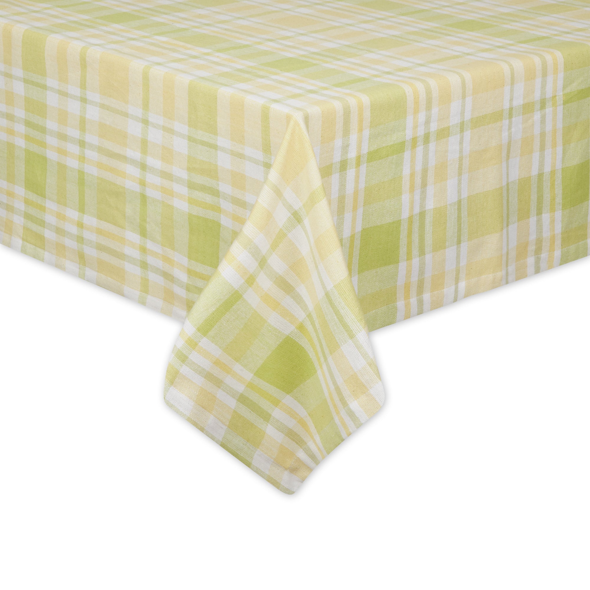 DII Lemon Bliss Plaid Farmhouse Cotton Tablecloth