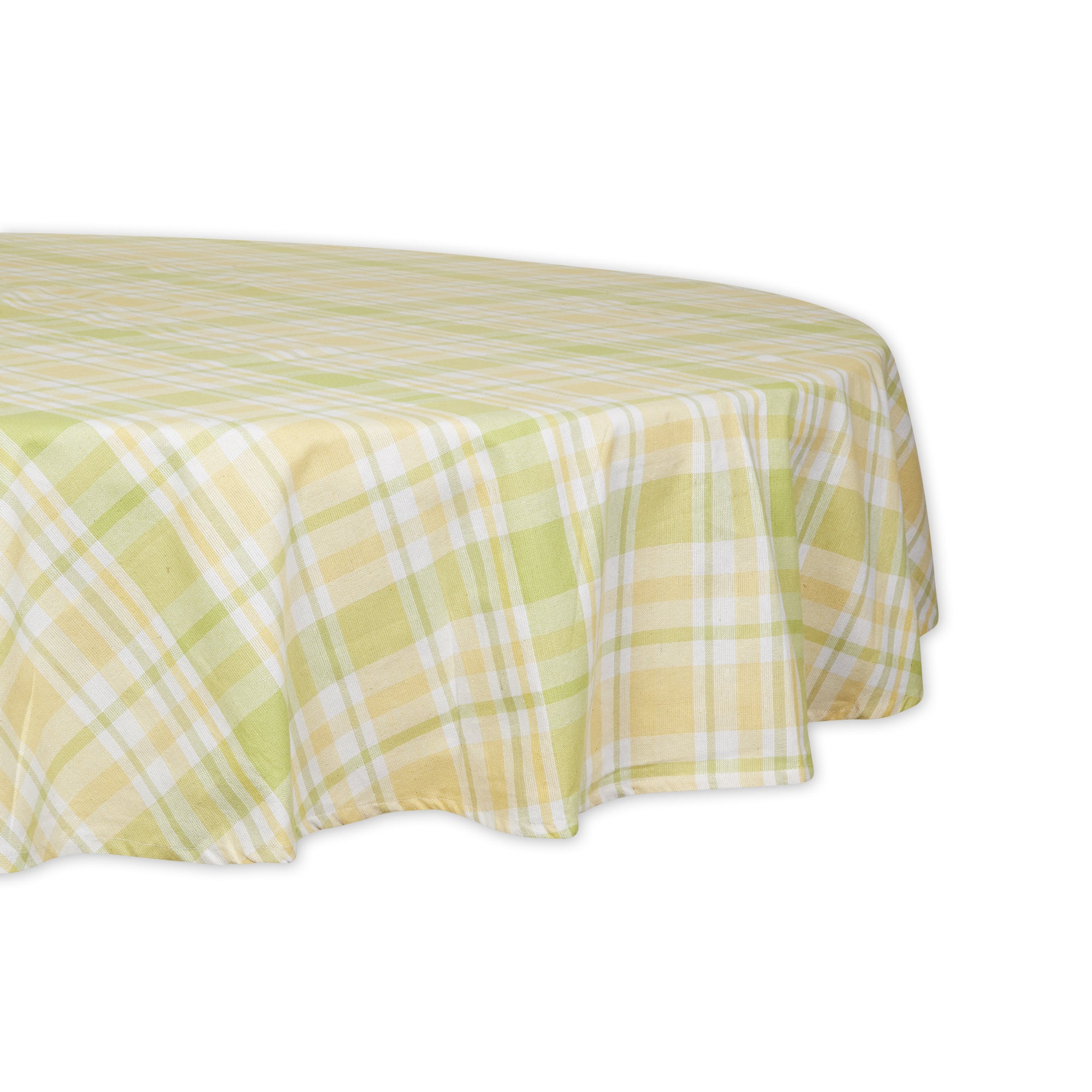 DII Lemon Bliss Plaid Farmhouse Cotton Tablecloth