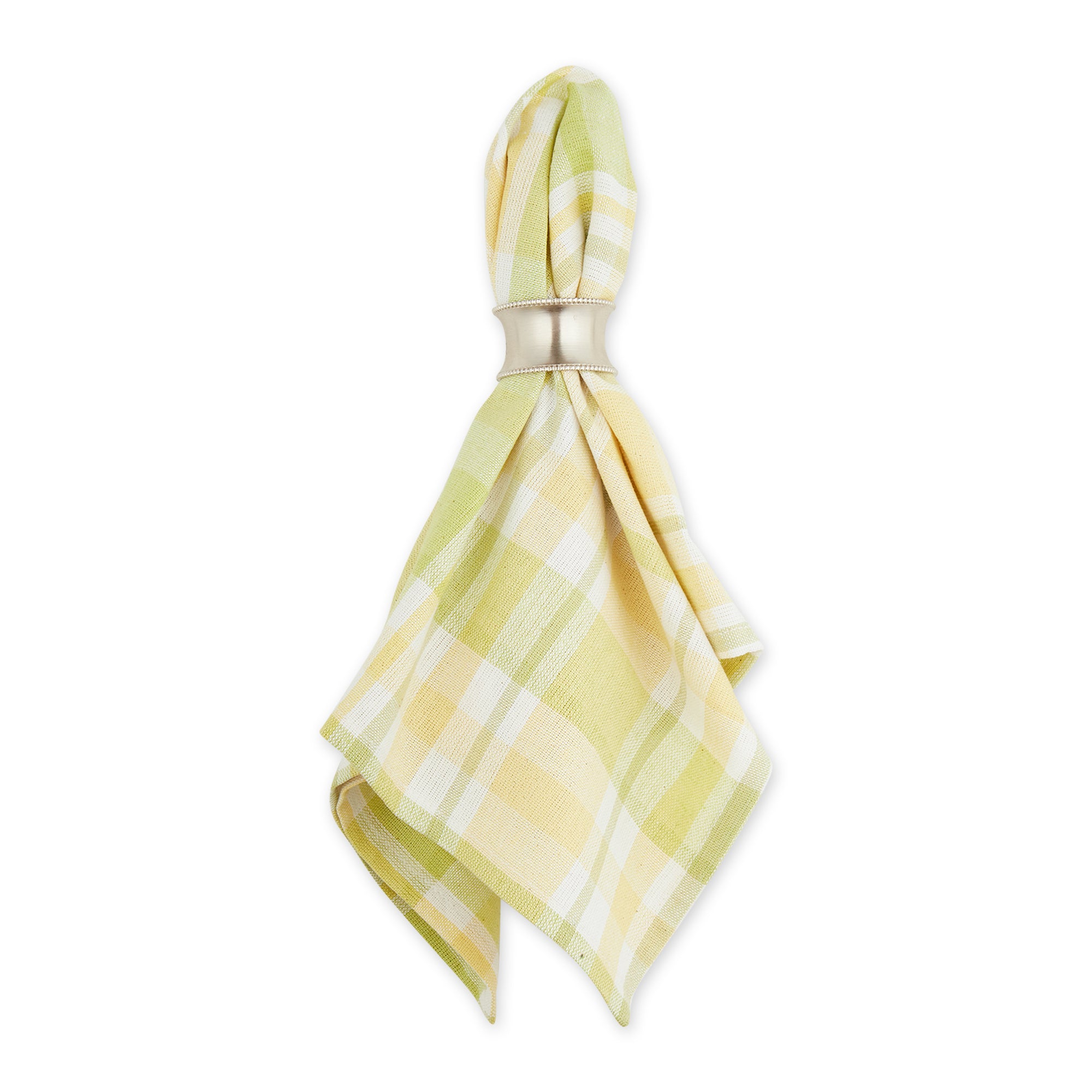 DII Lemon Bliss Plaid Cotton Dinner Napkin 6-Piece Set