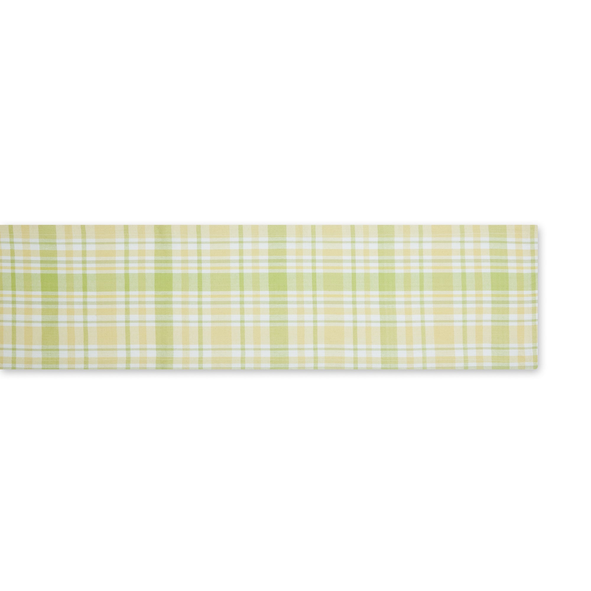 DII Lemon Bliss Plaid Cotton Table Runner