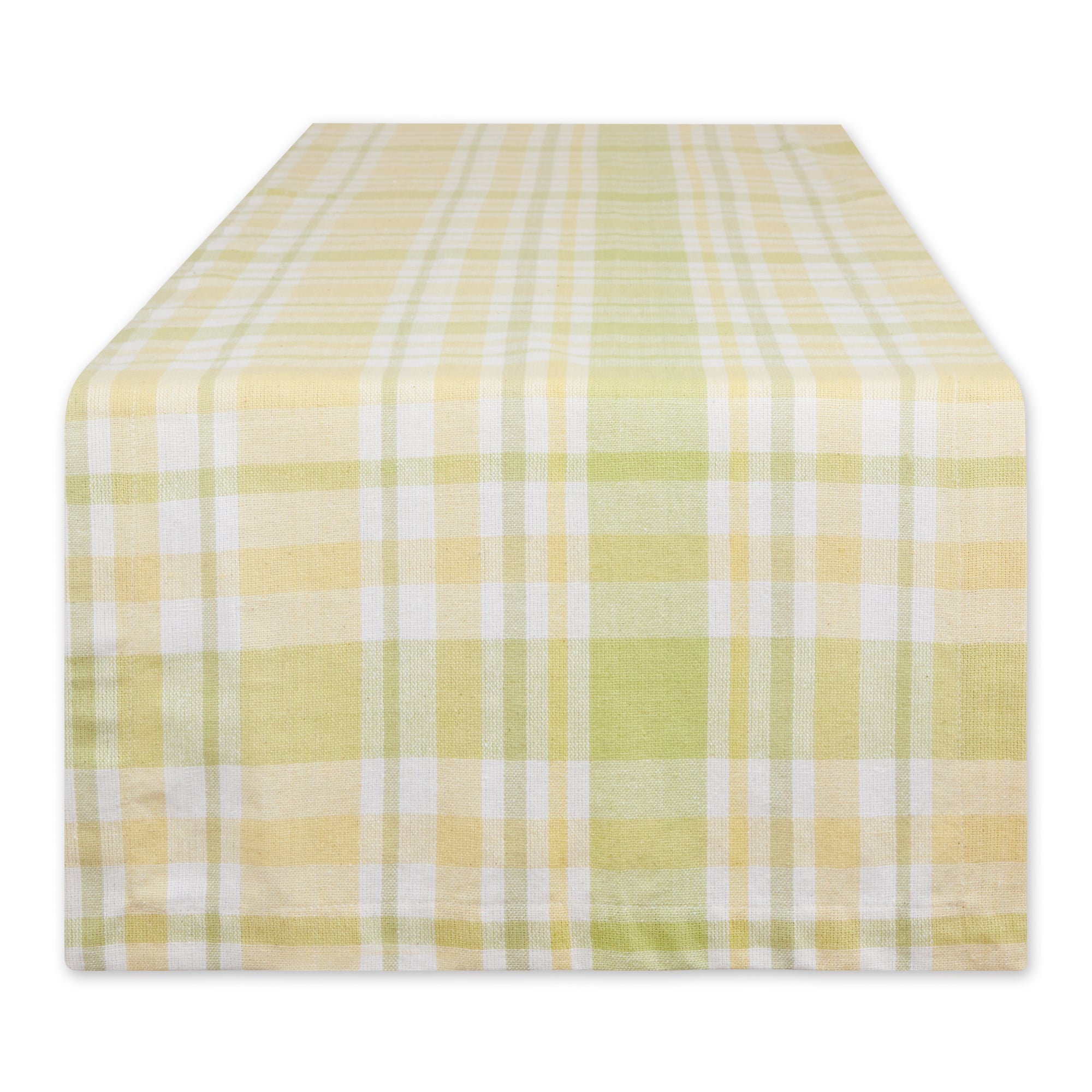 DII Lemon Bliss Plaid Cotton Table Runner