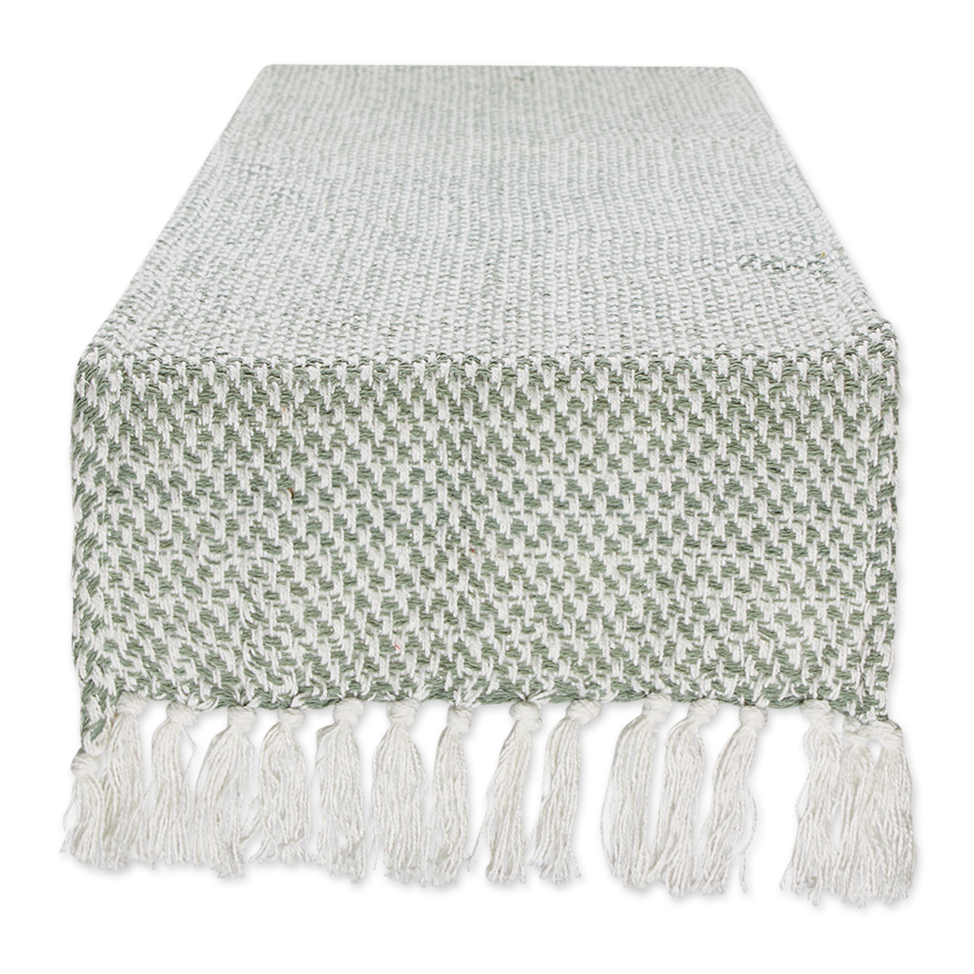 DII Woven Jacquard Fringe Cotton Table Runner