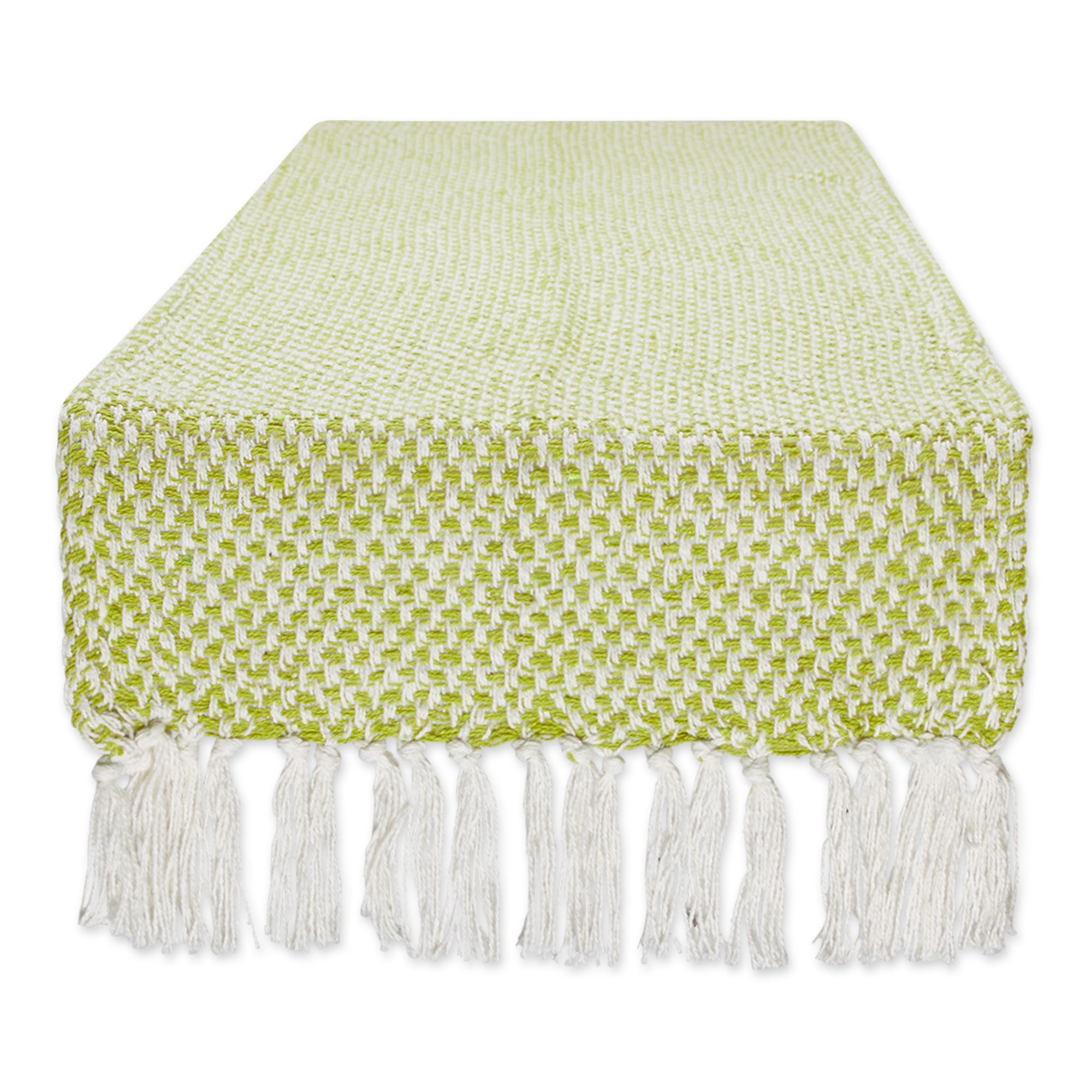 DII Woven Jacquard Fringe Cotton Table Runner