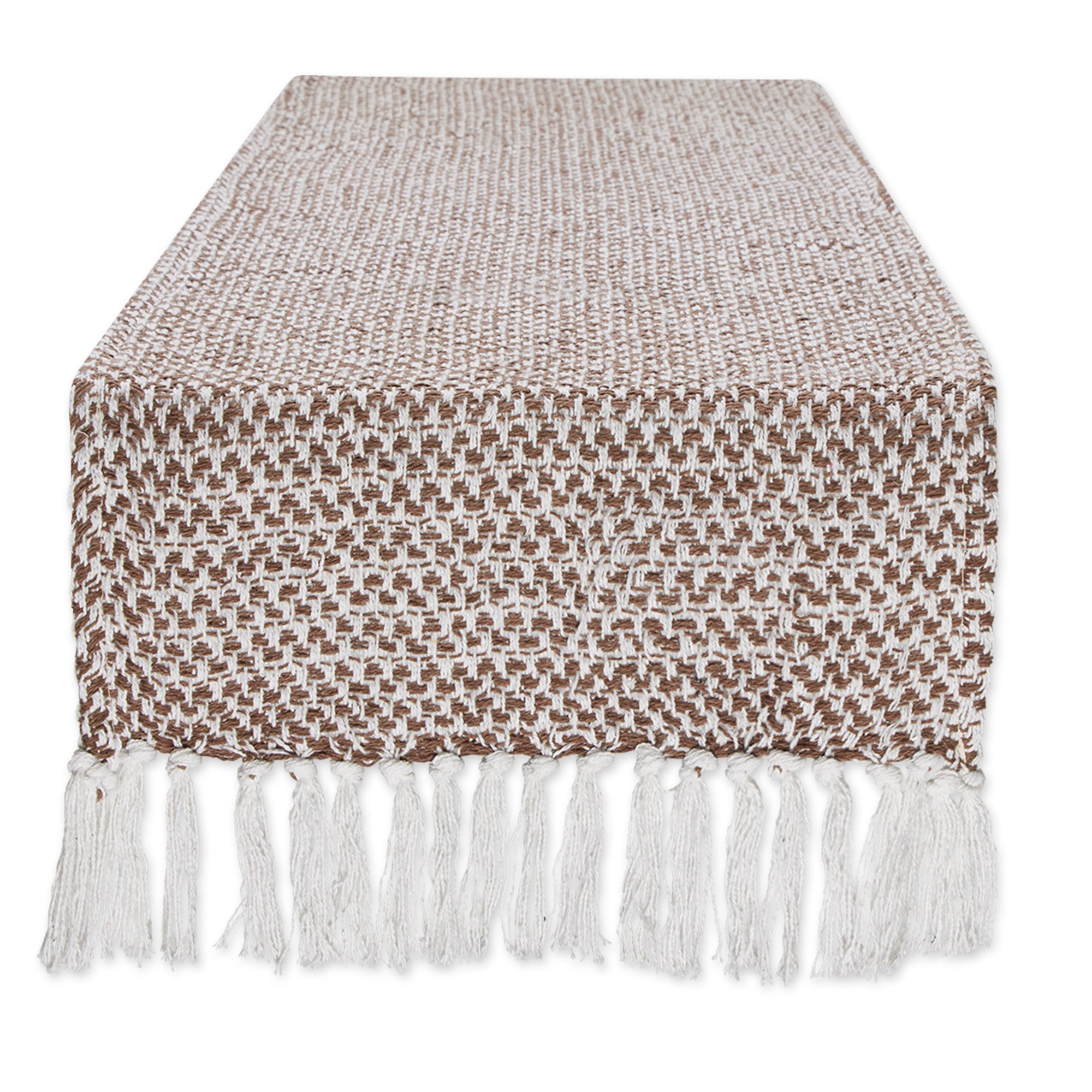 DII Woven Jacquard Fringe Cotton Table Runner