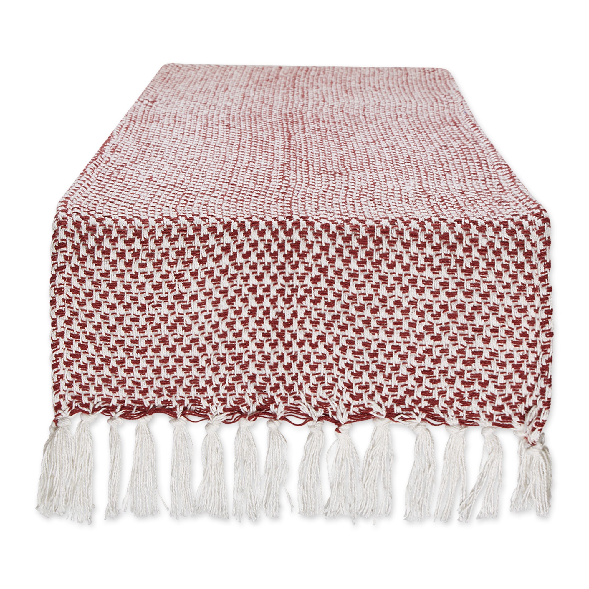 DII Woven Jacquard Fringe Cotton Table Runner