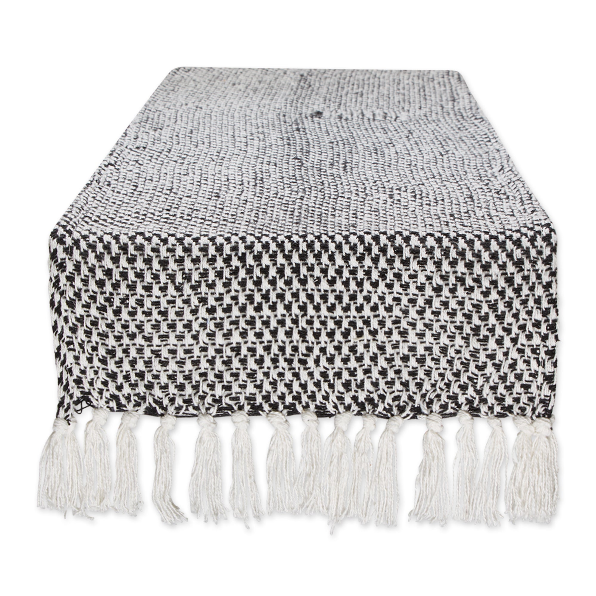 DII Woven Jacquard Fringe Cotton Table Runner