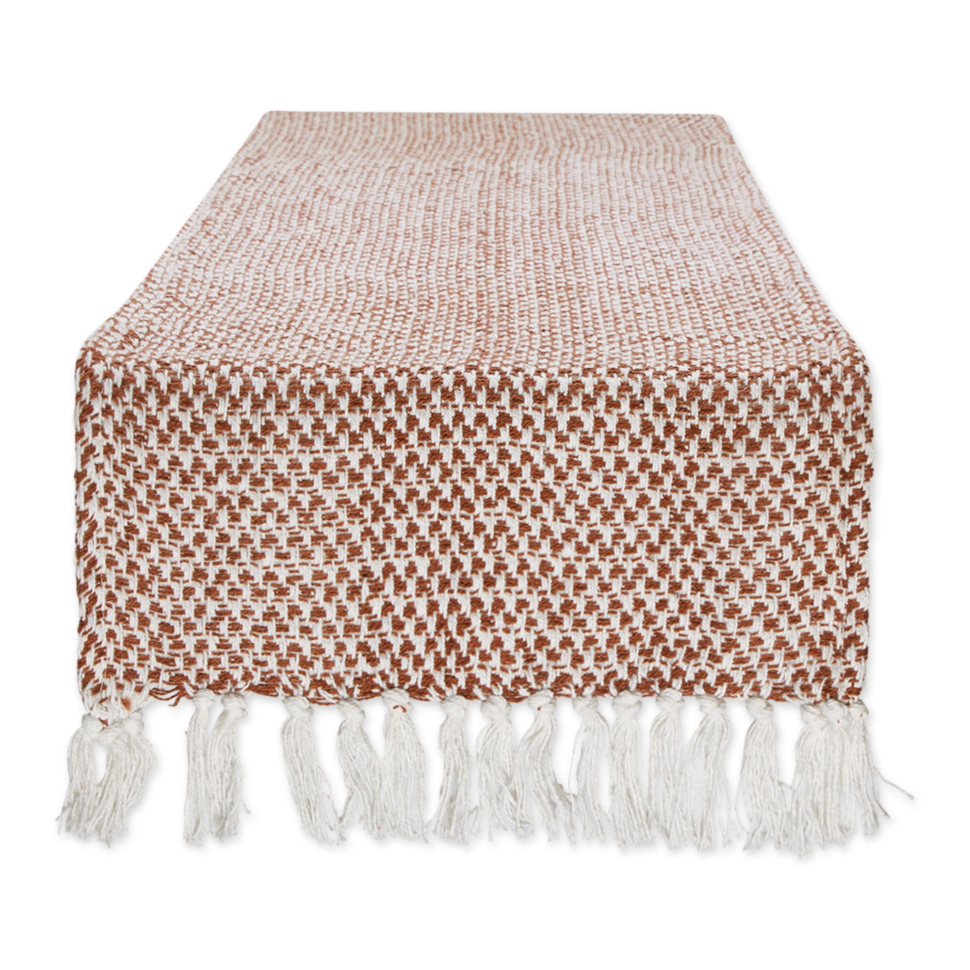 DII Woven Jacquard Fringe Cotton Table Runner