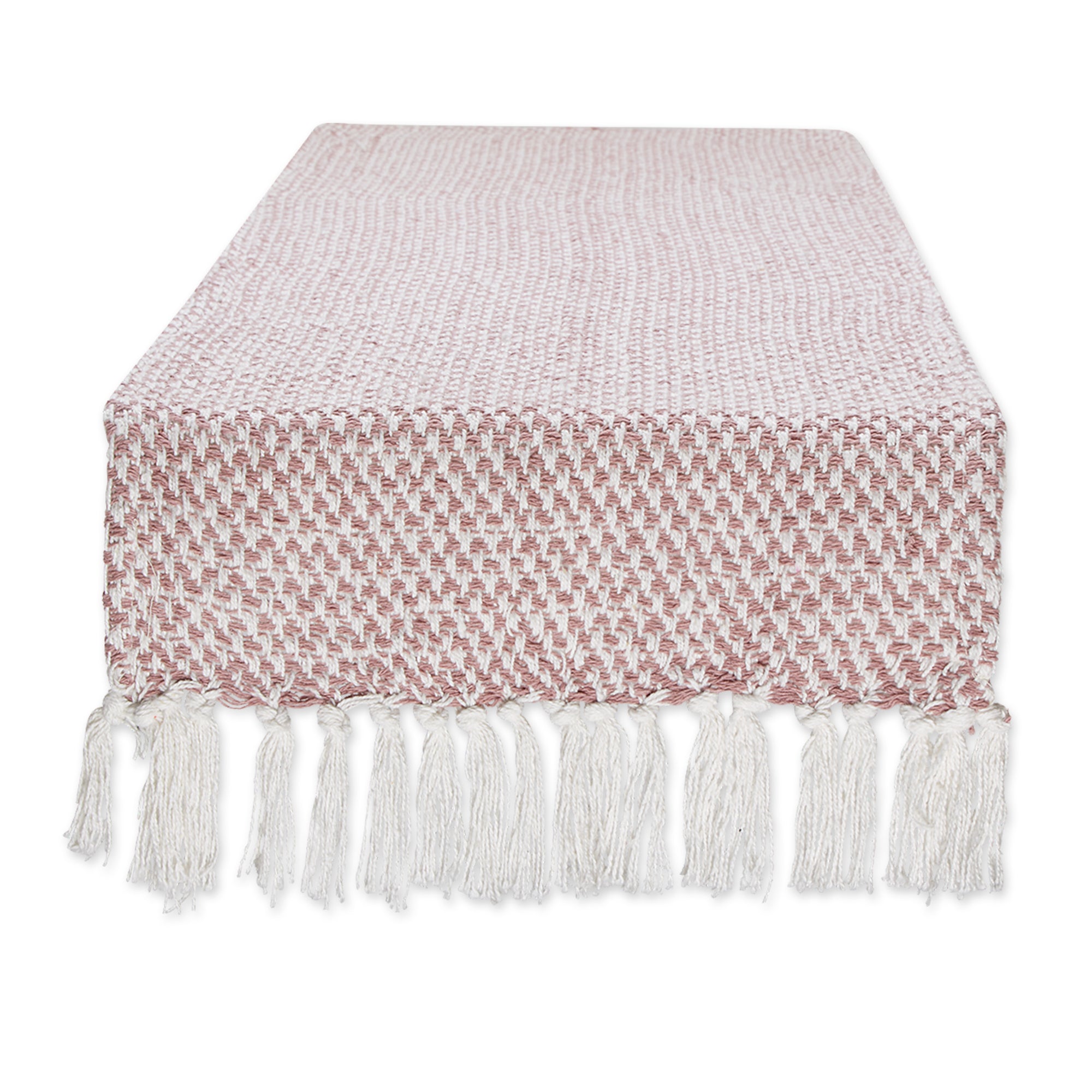 DII Woven Jacquard Fringe Cotton Table Runner