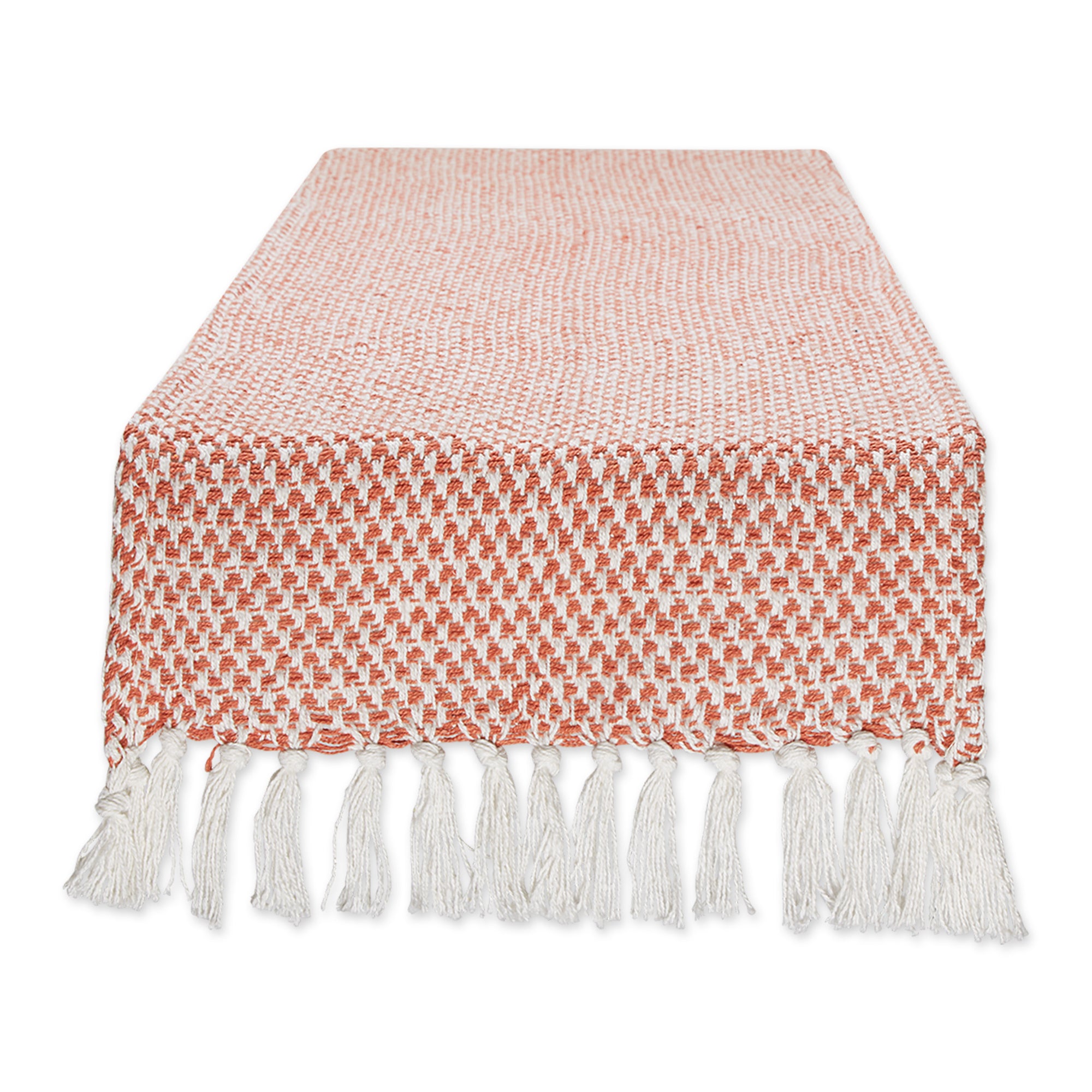 DII Woven Jacquard Fringe Cotton Table Runner
