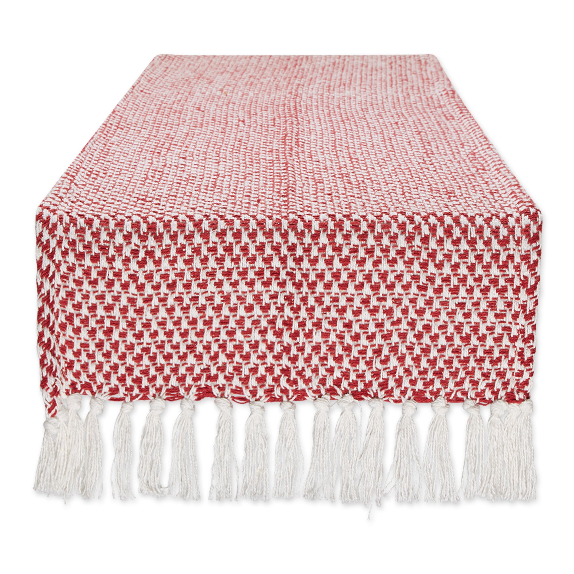 DII Woven Jacquard Fringe Cotton Table Runner