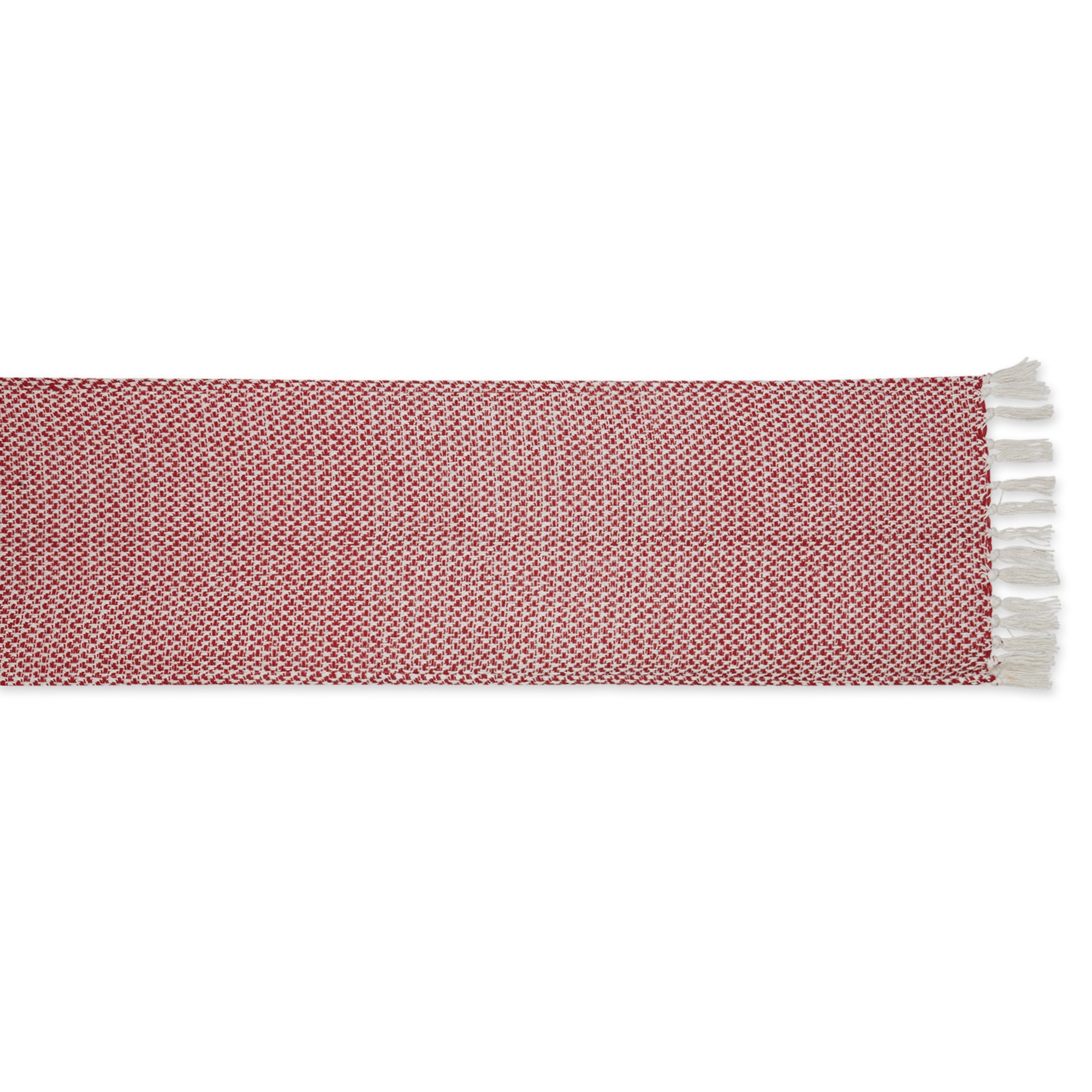 DII Woven Jacquard Fringe Cotton Table Runner