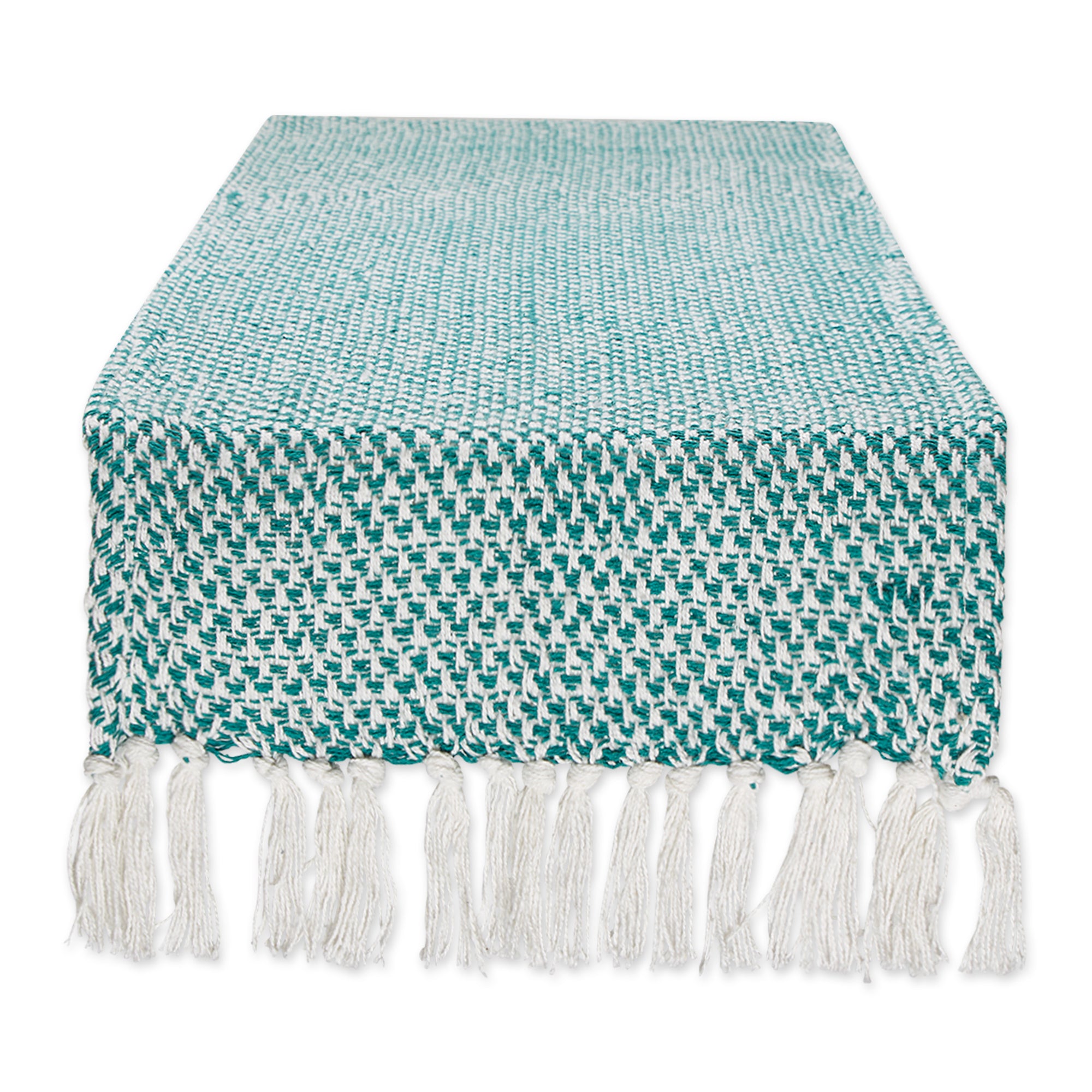 DII Woven Jacquard Fringe Cotton Table Runner