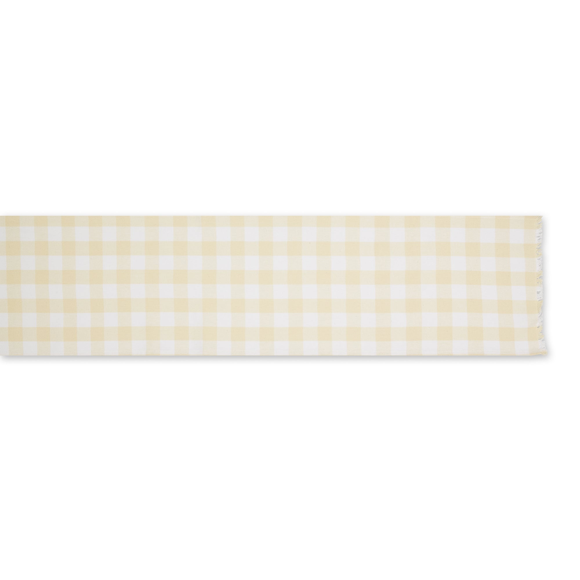 DII Heavyweight Check Fringed Cotton Table Runner