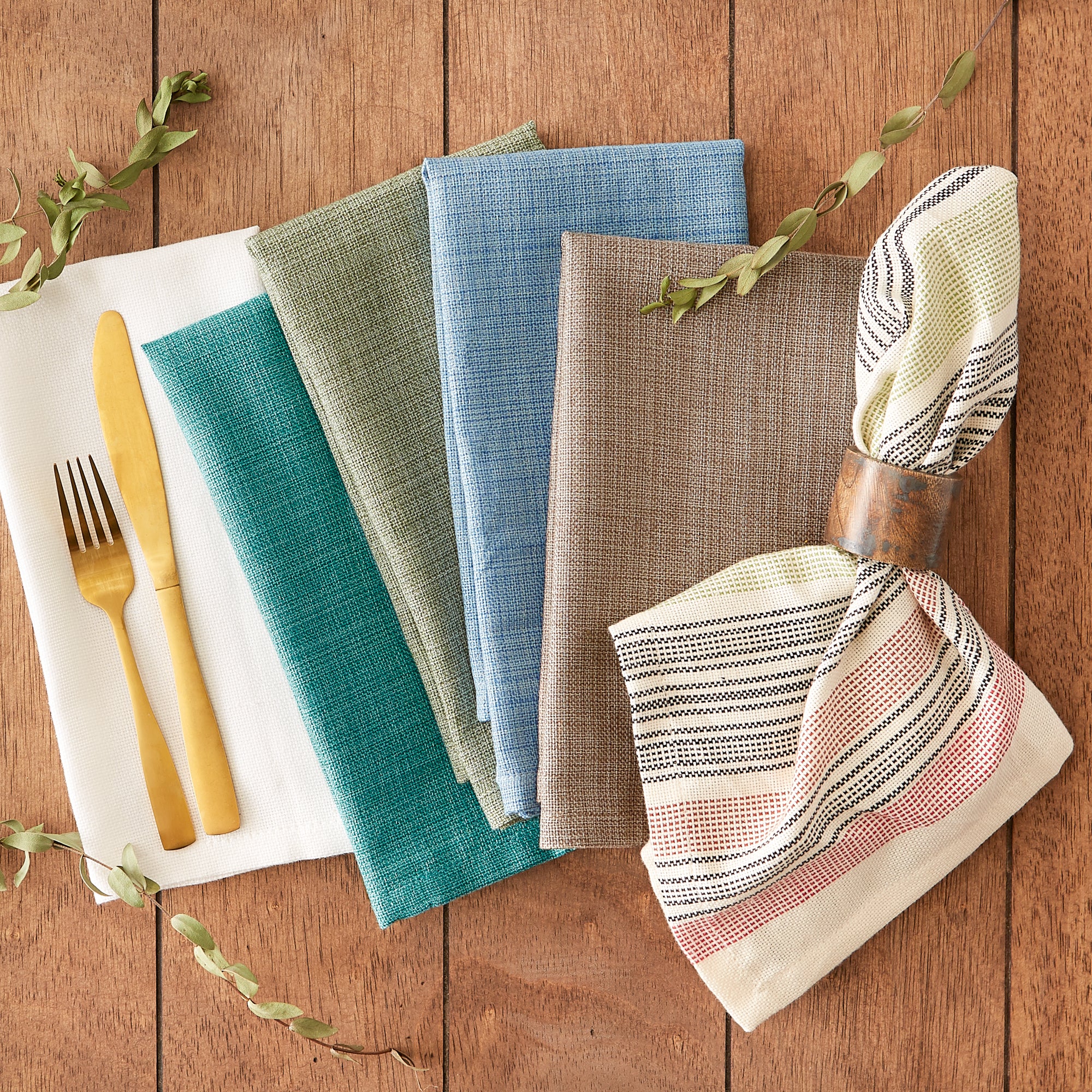 DII Variegated Cotton Dinner Napkin 6-Piece Set