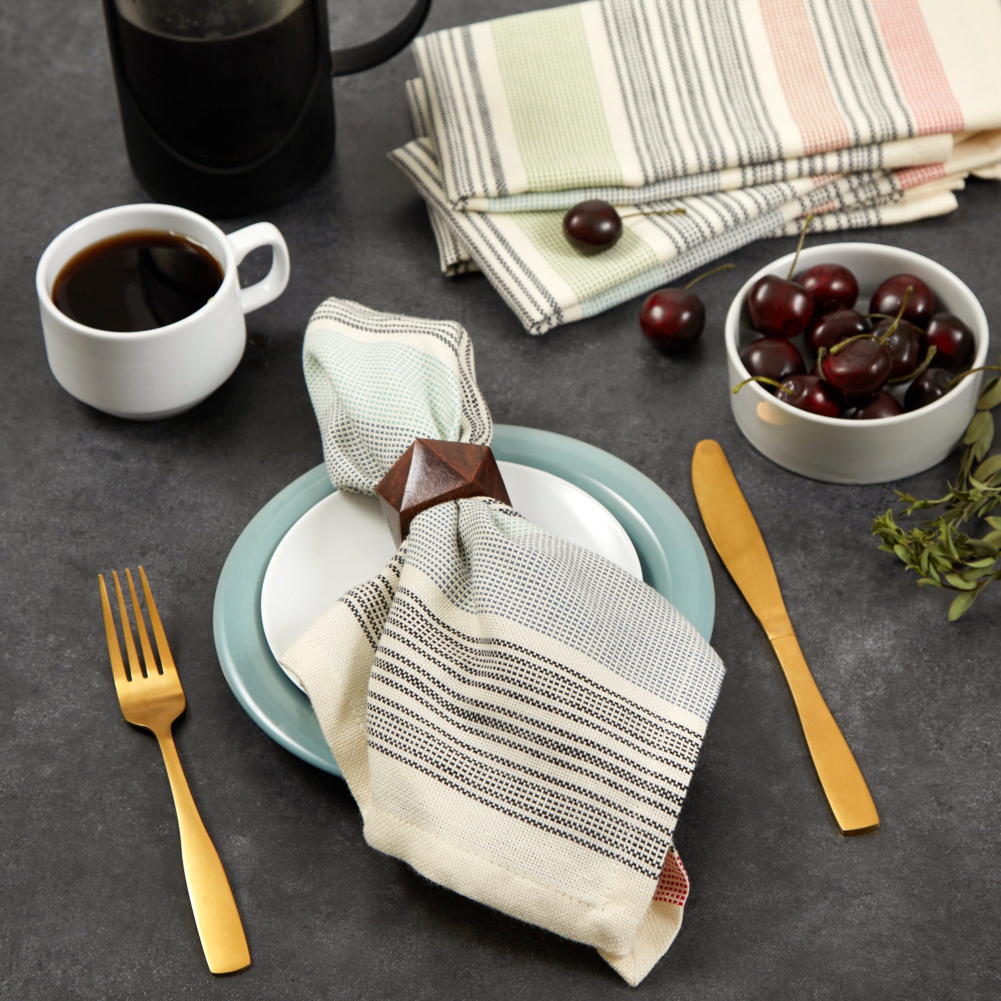 DII Variegated Cotton Dinner Napkin 6-Piece Set
