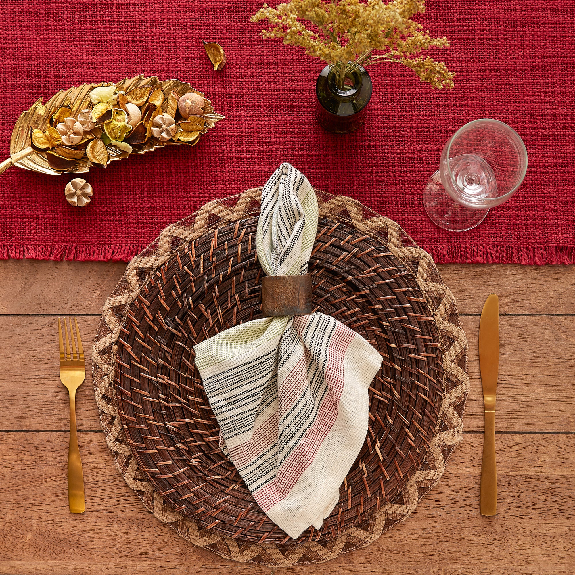 DII Variegated Cotton Dinner Napkin 6-Piece Set