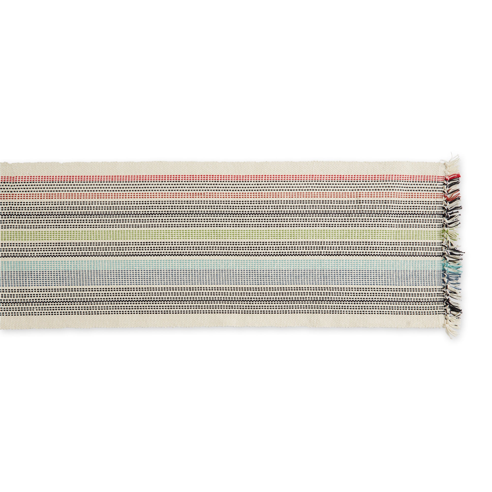 DII Mediterranean Variegated Fringe Cotton Table Runner