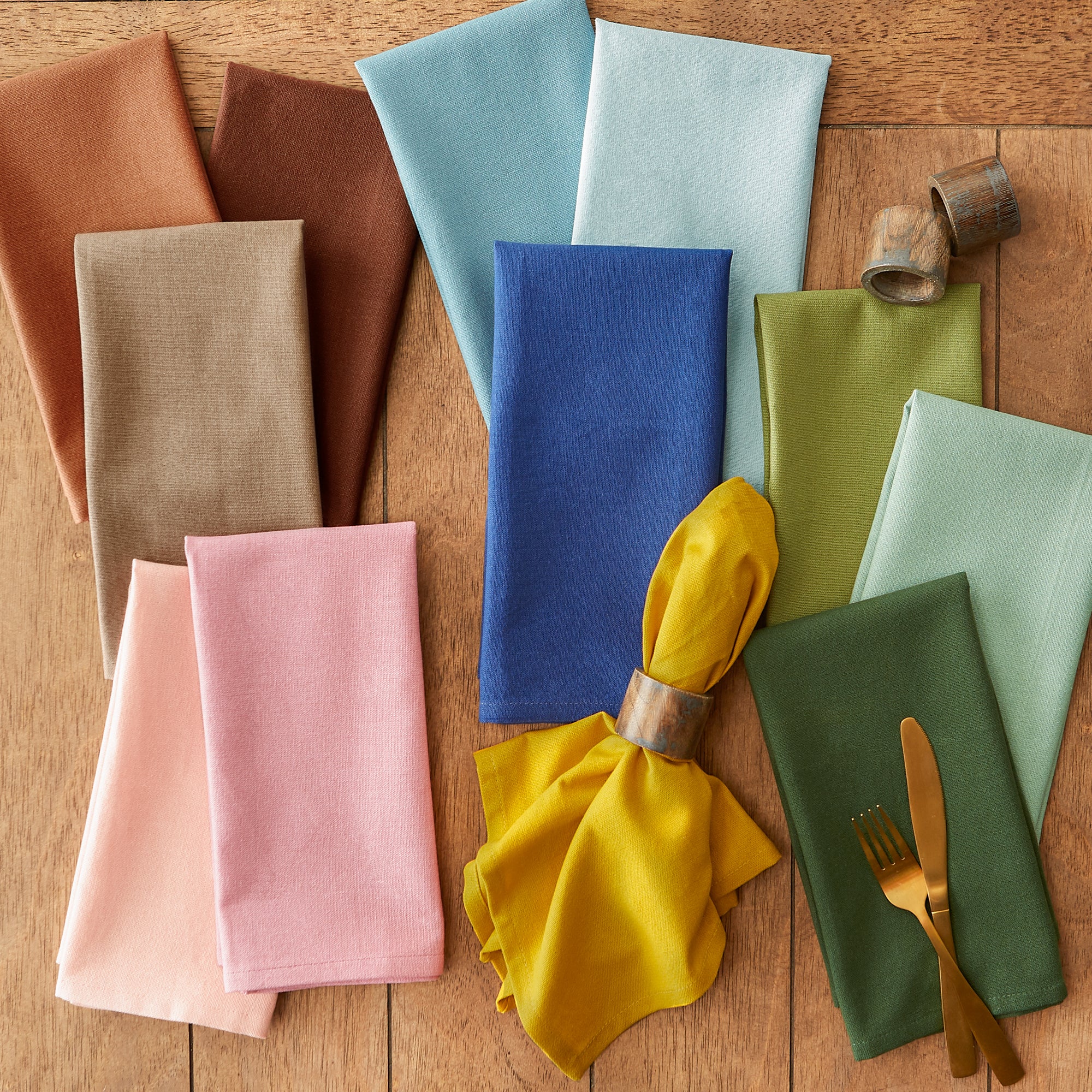 DII Solid Cotton Dinner Napkin 6-Piece Set