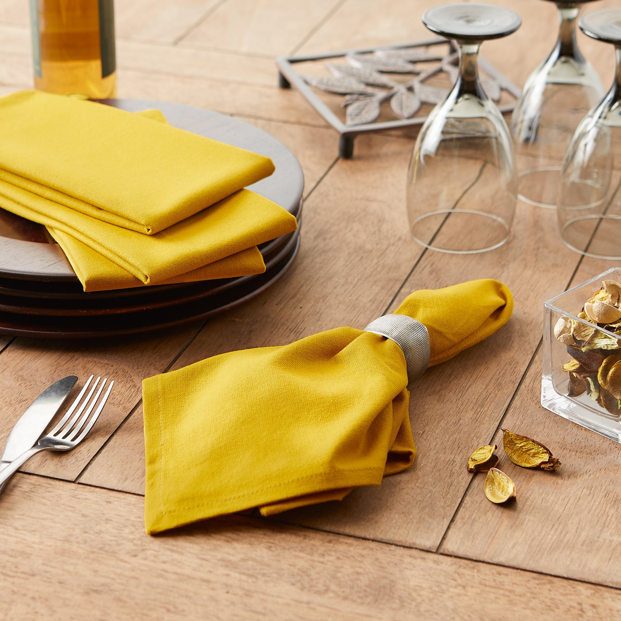 DII Solid Cotton Dinner Napkin 6-Piece Set
