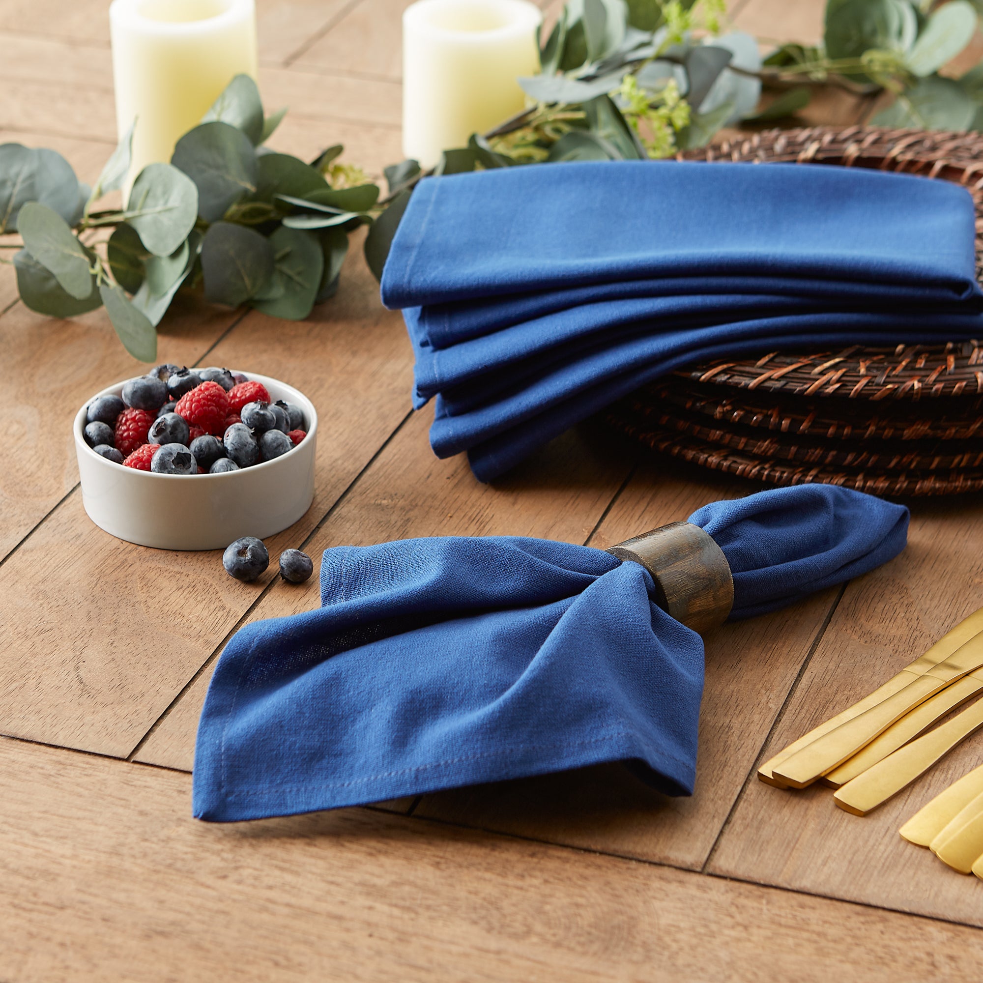DII Solid Cotton Dinner Napkin 6-Piece Set